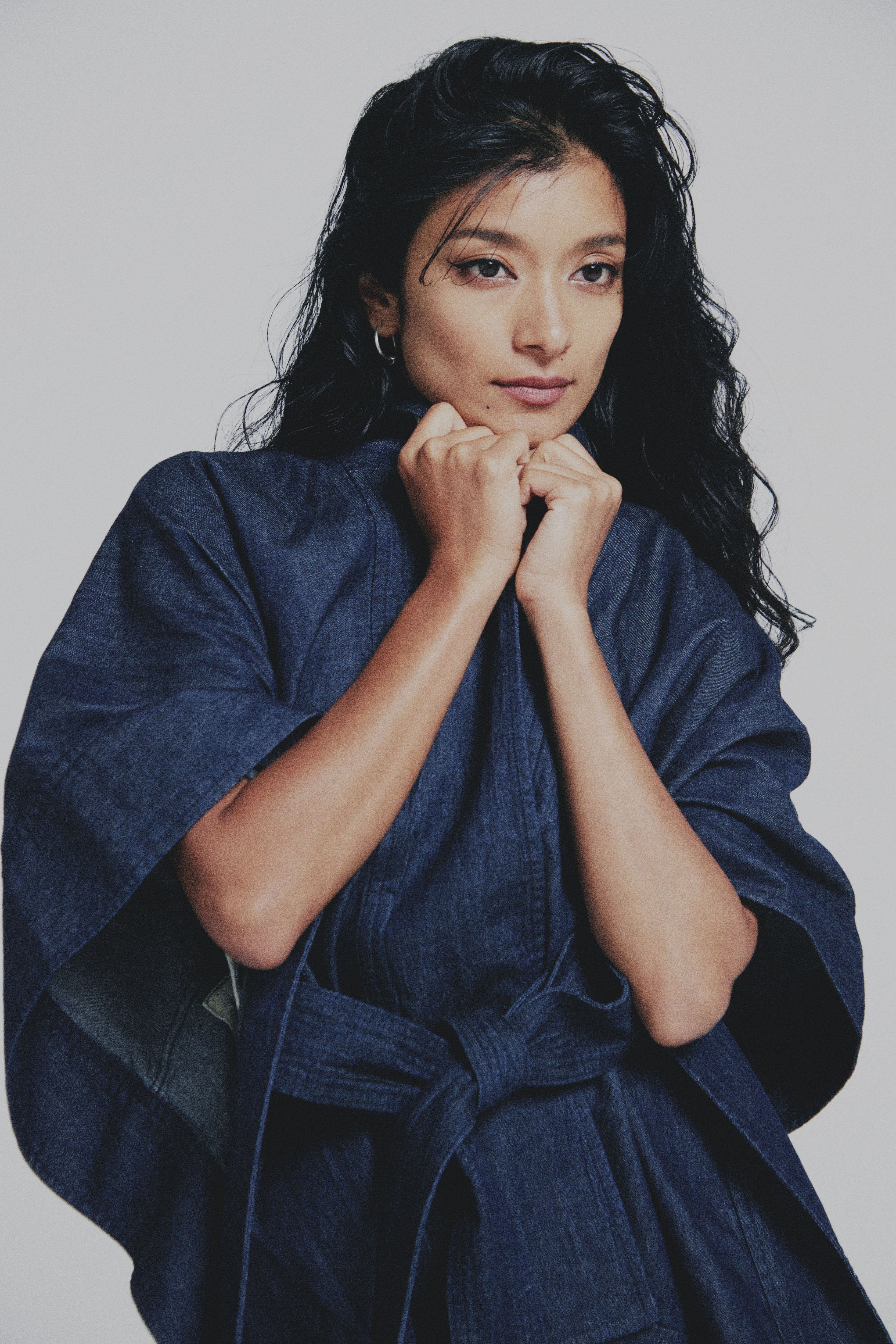 Kimono Light Weight Denim Jacket Indigo