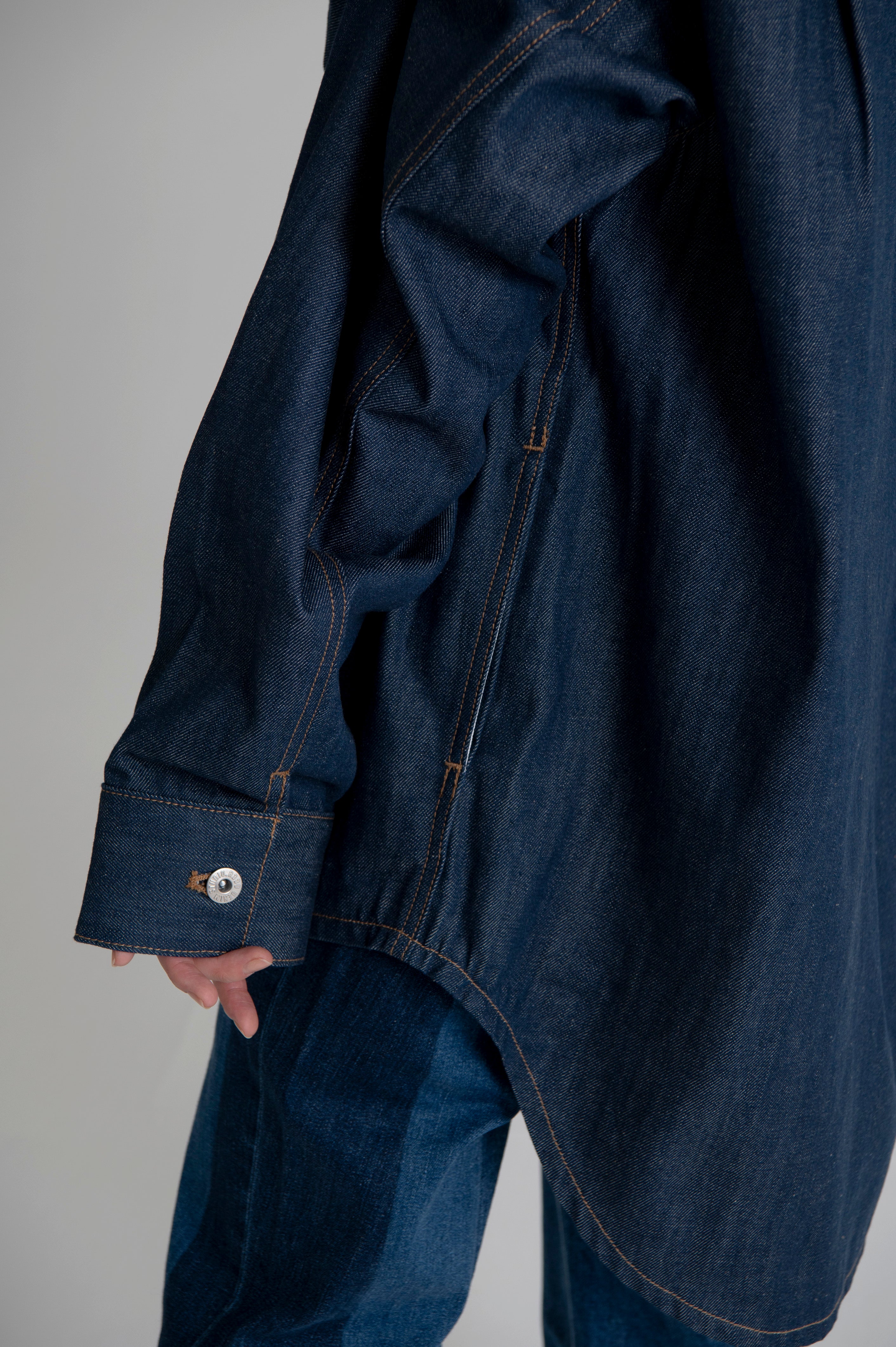 OVERSIZED DENIM SHIRT JACKET DARK INDIGO