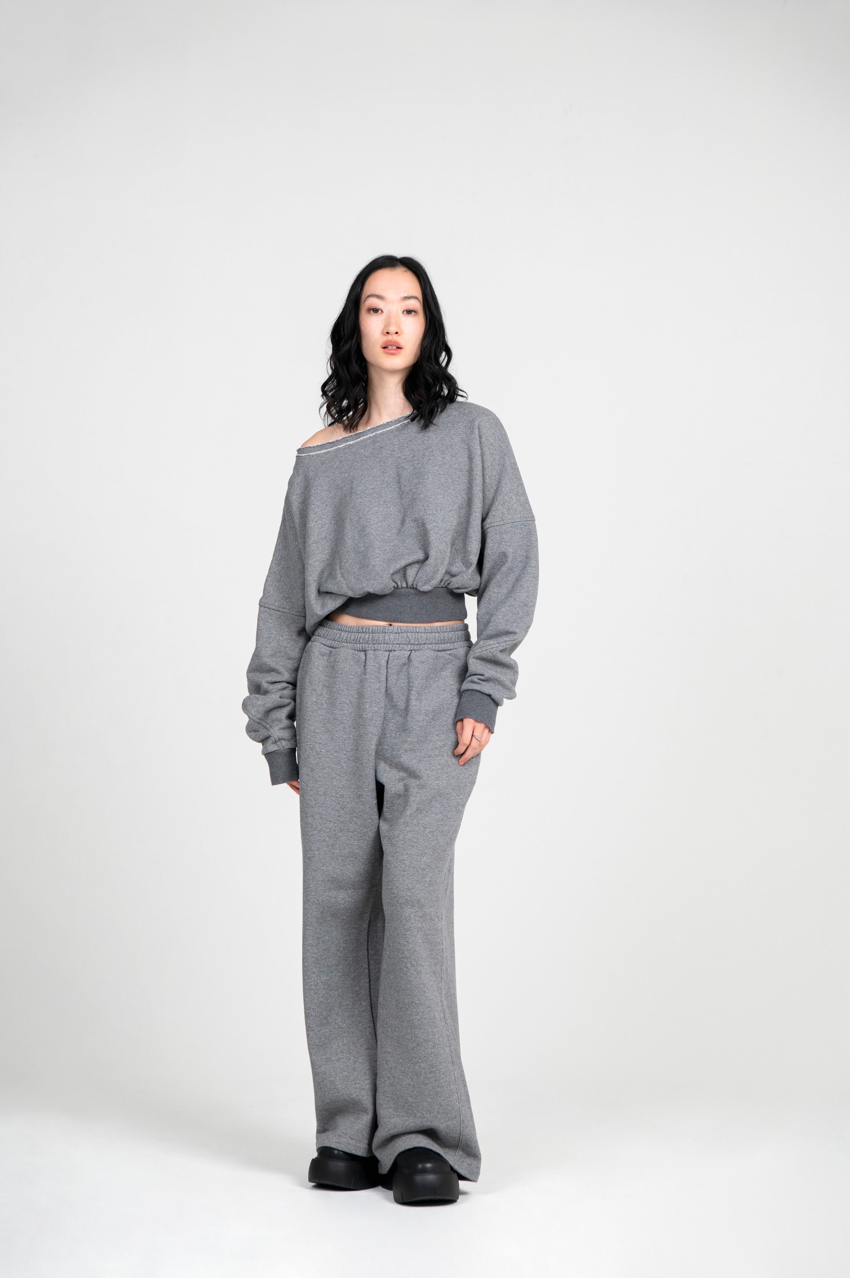 FRENCH TERRY LONG PANTS CHARCOAL