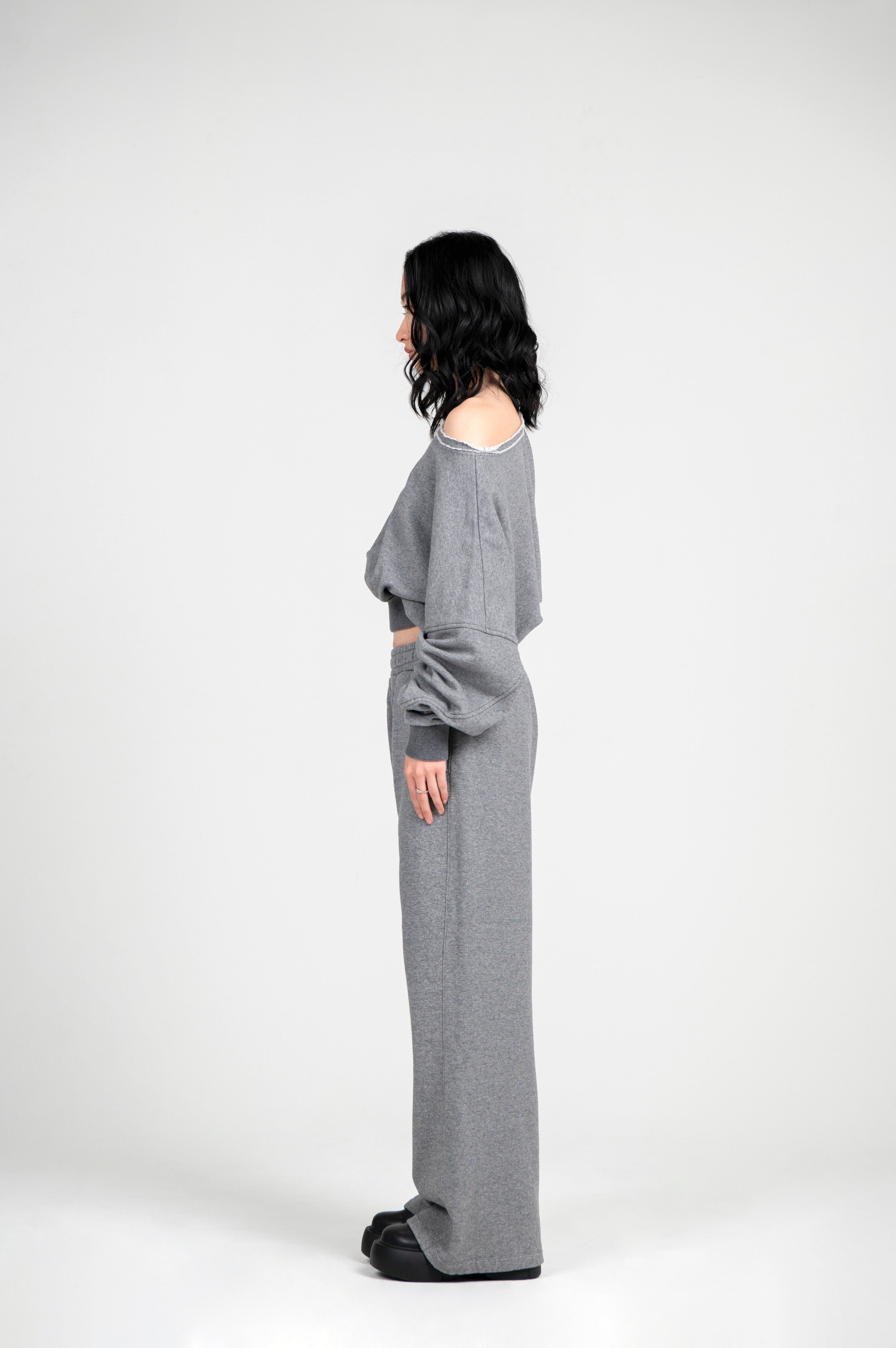 FRENCH TERRY LONG PANTS CHARCOAL