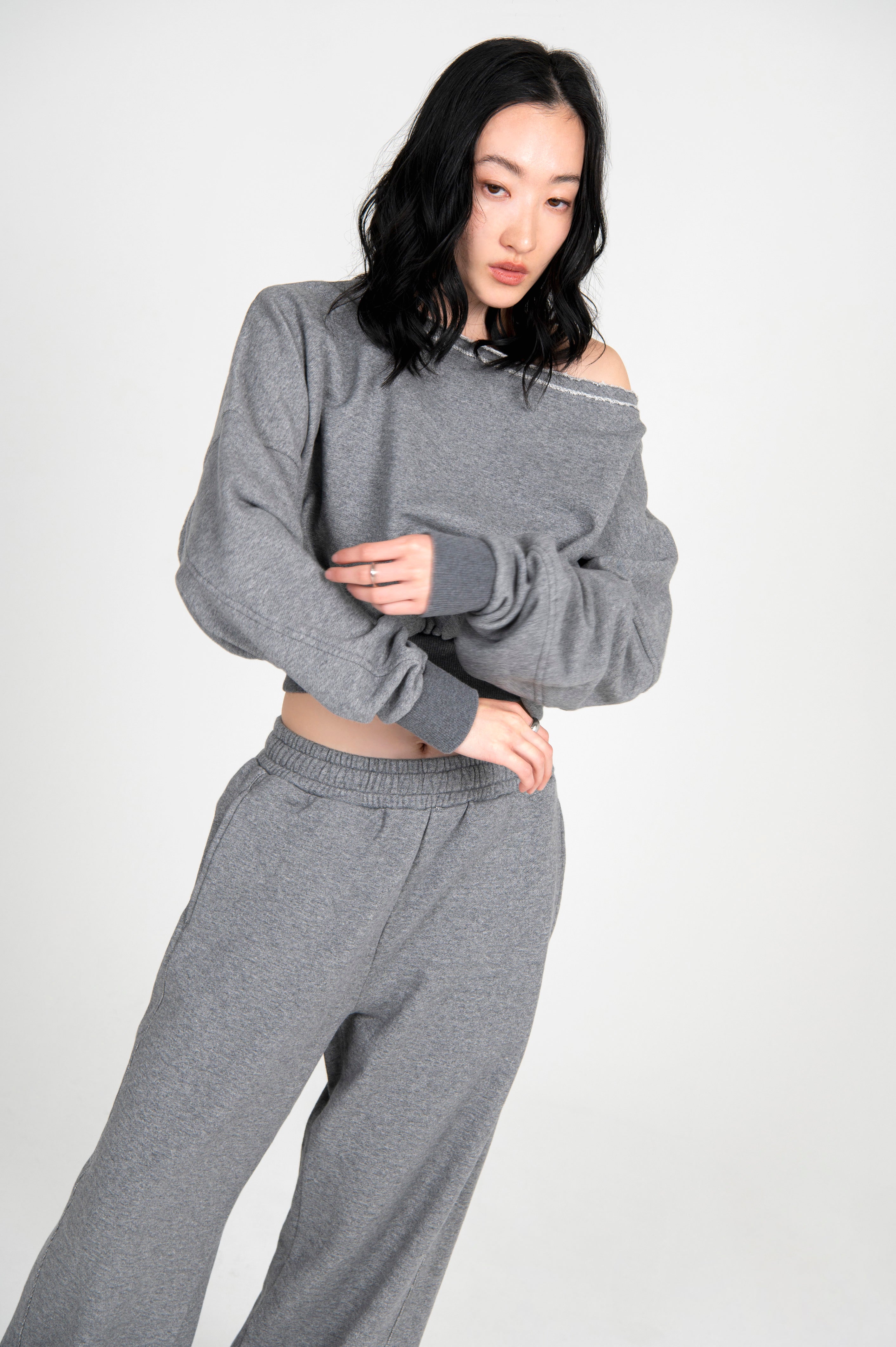 FRENCH TERRY LONG PANTS CHARCOAL