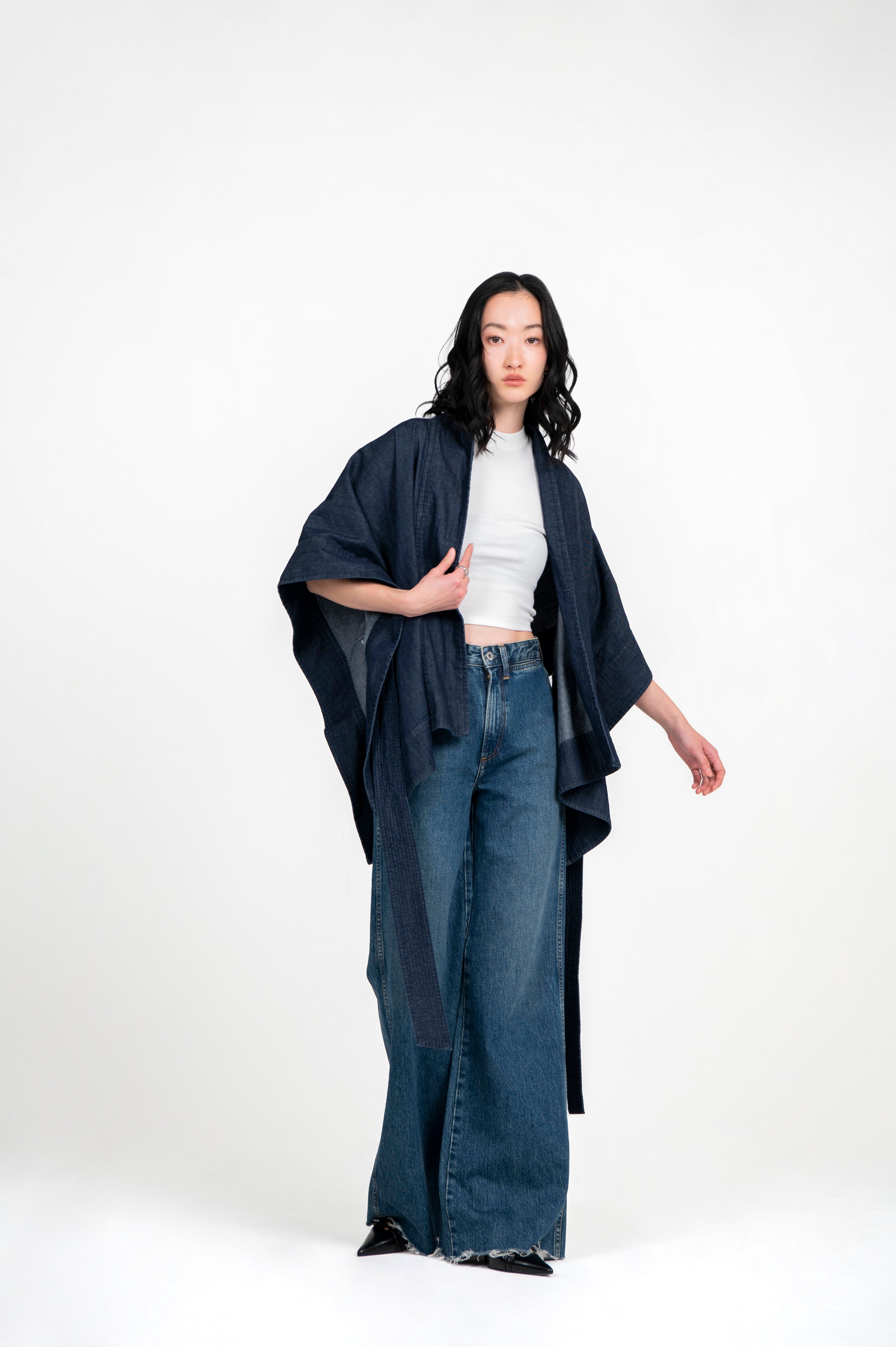 Kimono Light Weight Denim Jacket Indigo