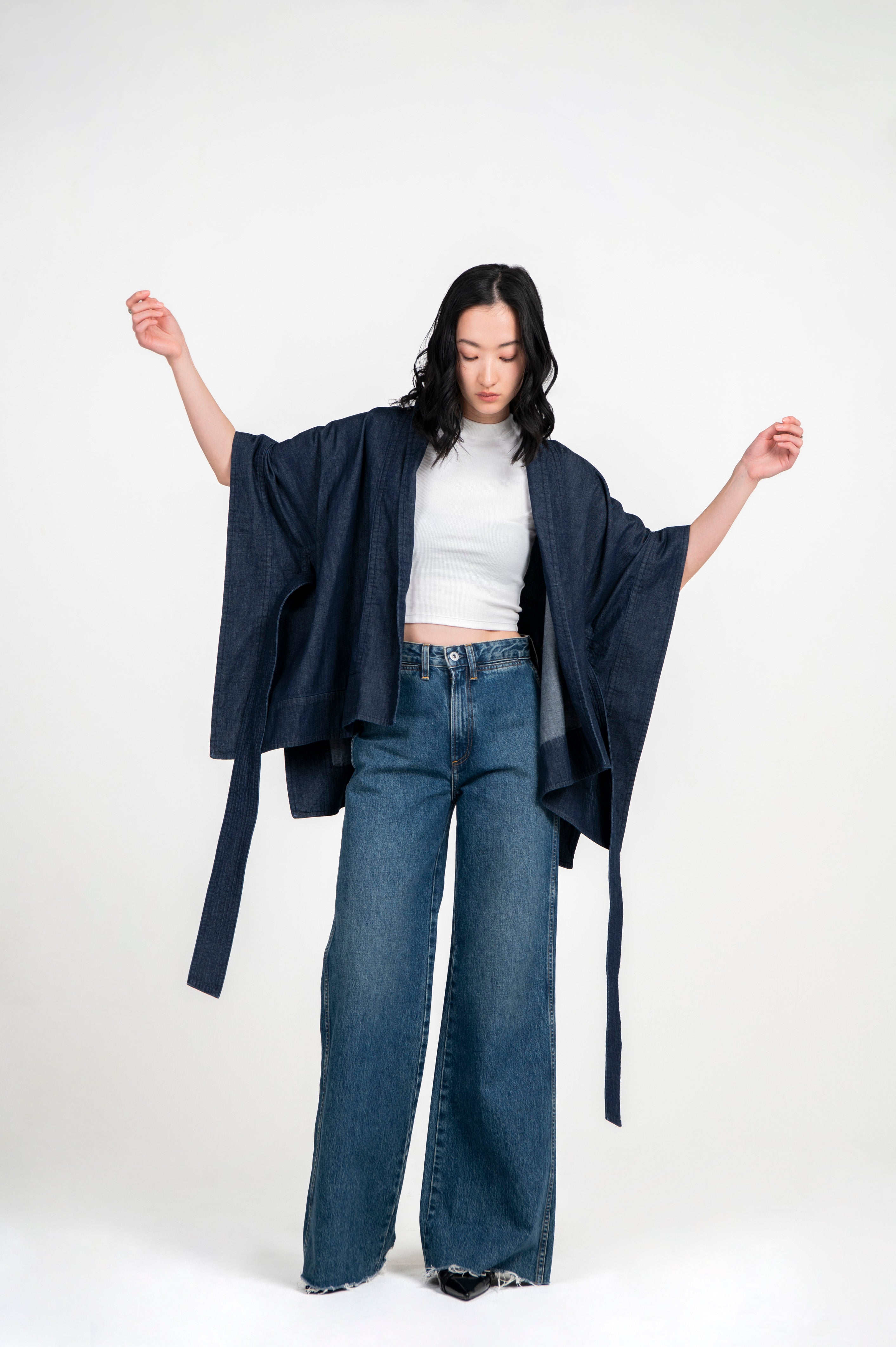 Kimono Light Weight Denim Jacket Indigo