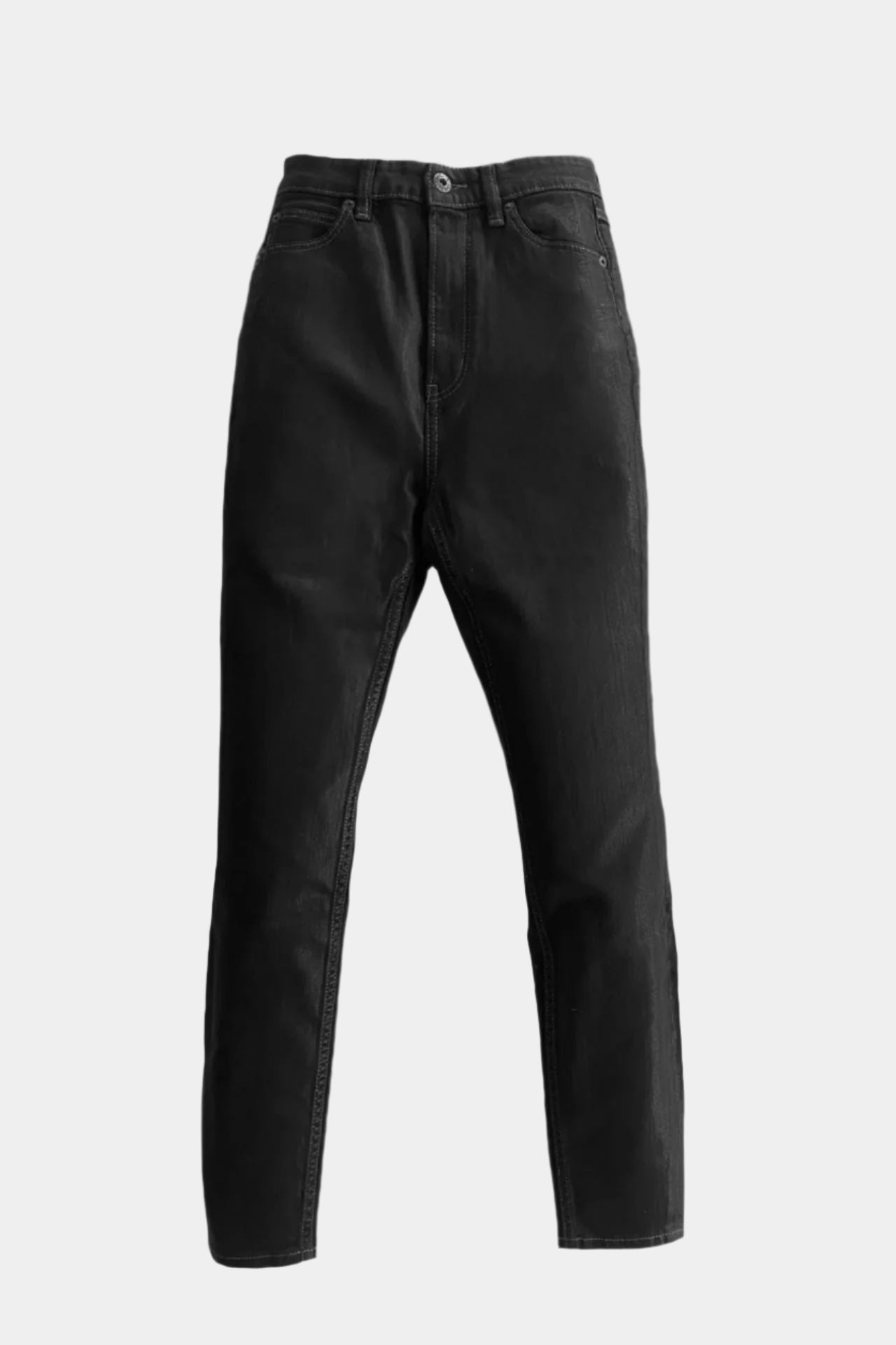 Coated High Rise Skinny Metallic White