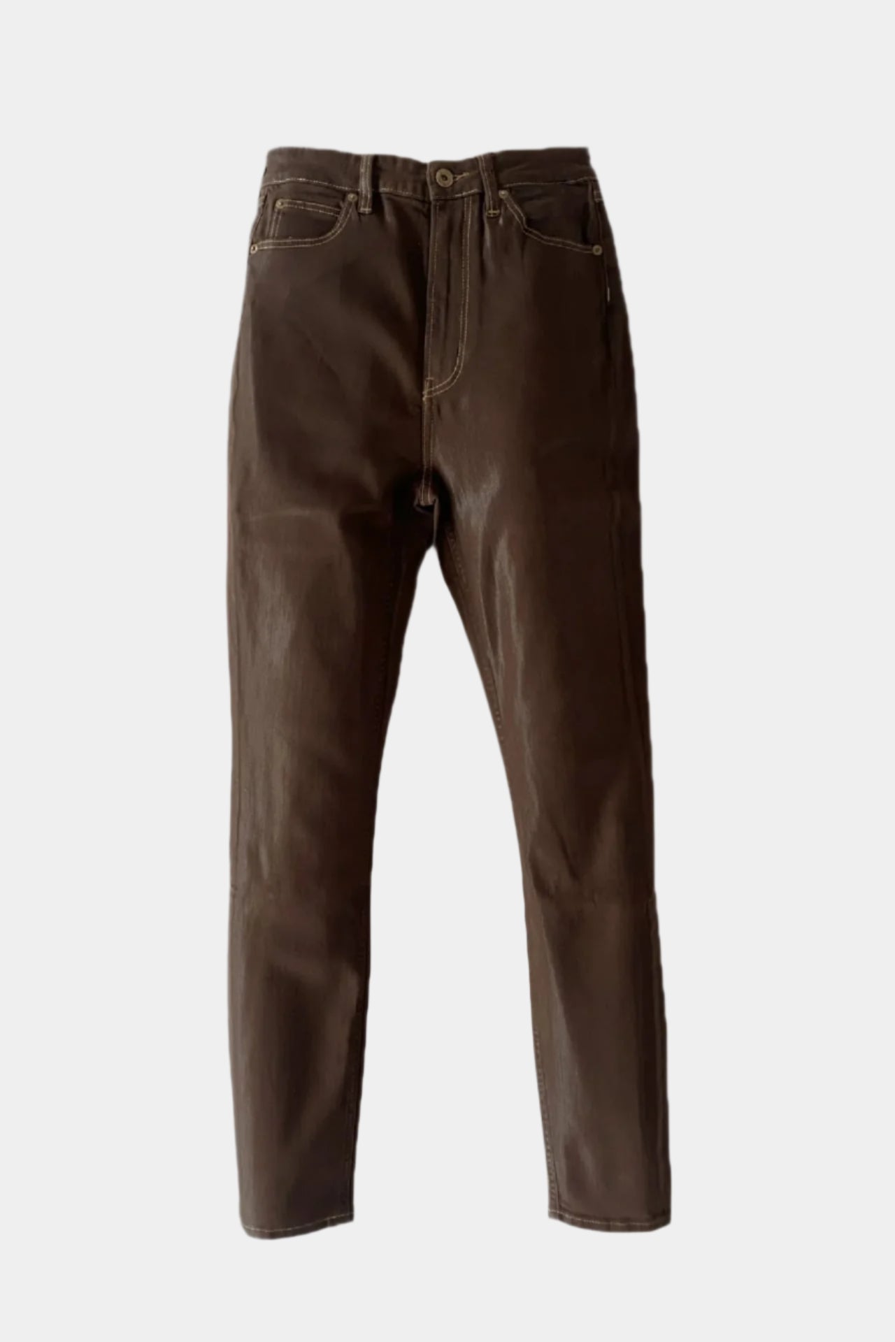 Coated High Rise Skinny - Brown