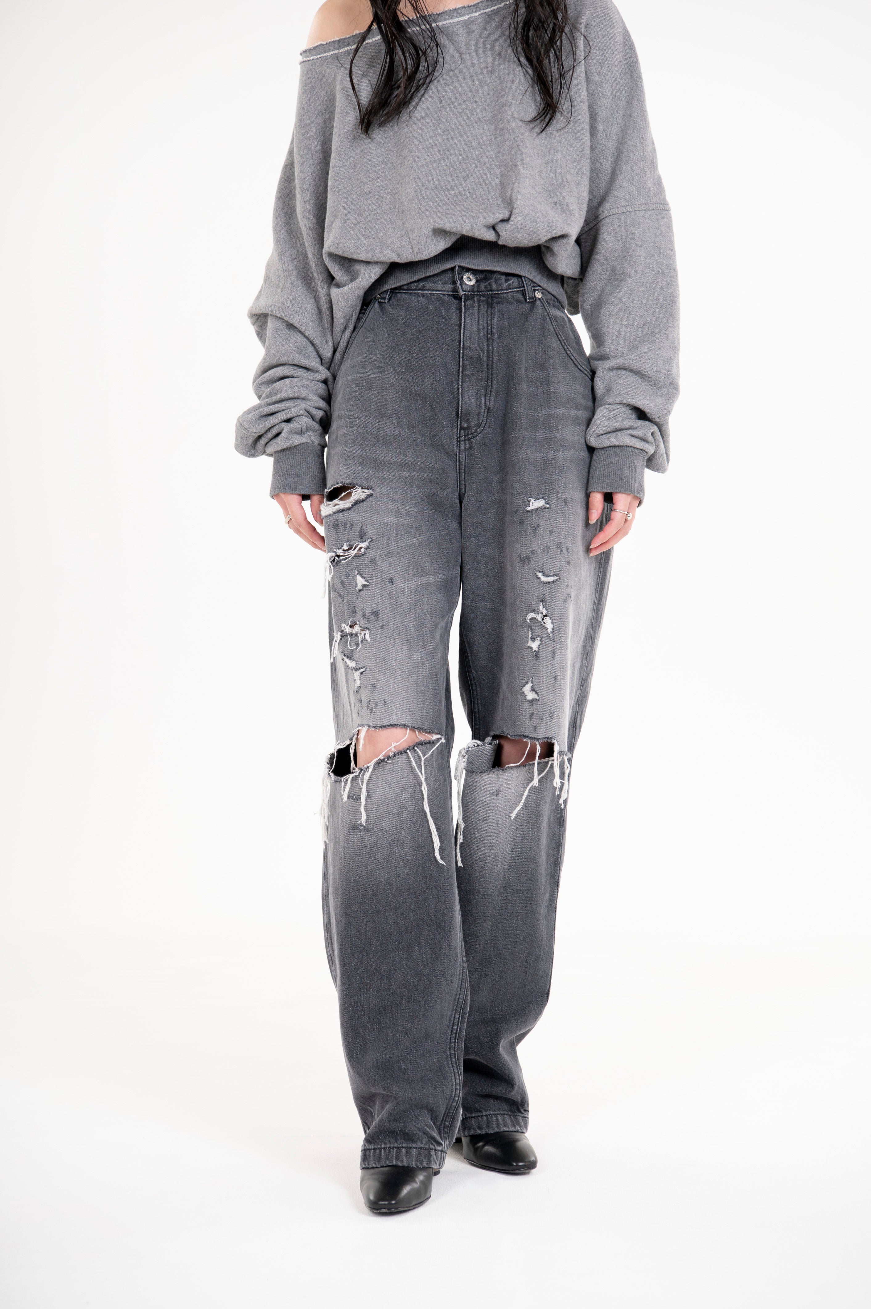 VINTAGE WIDE TAPERED GRAY CRUSH