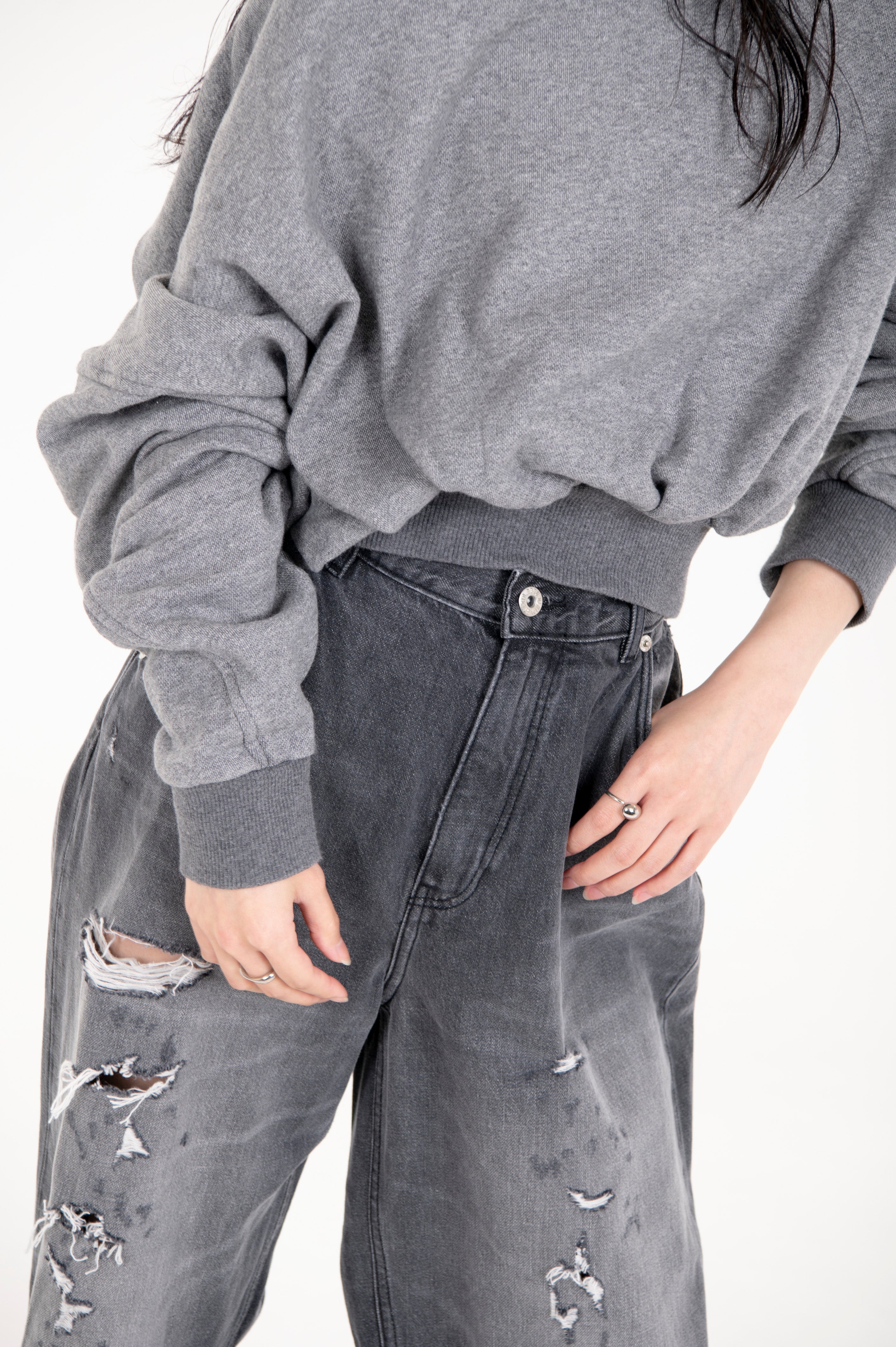 VINTAGE WIDE TAPERED GRAY CRUSH