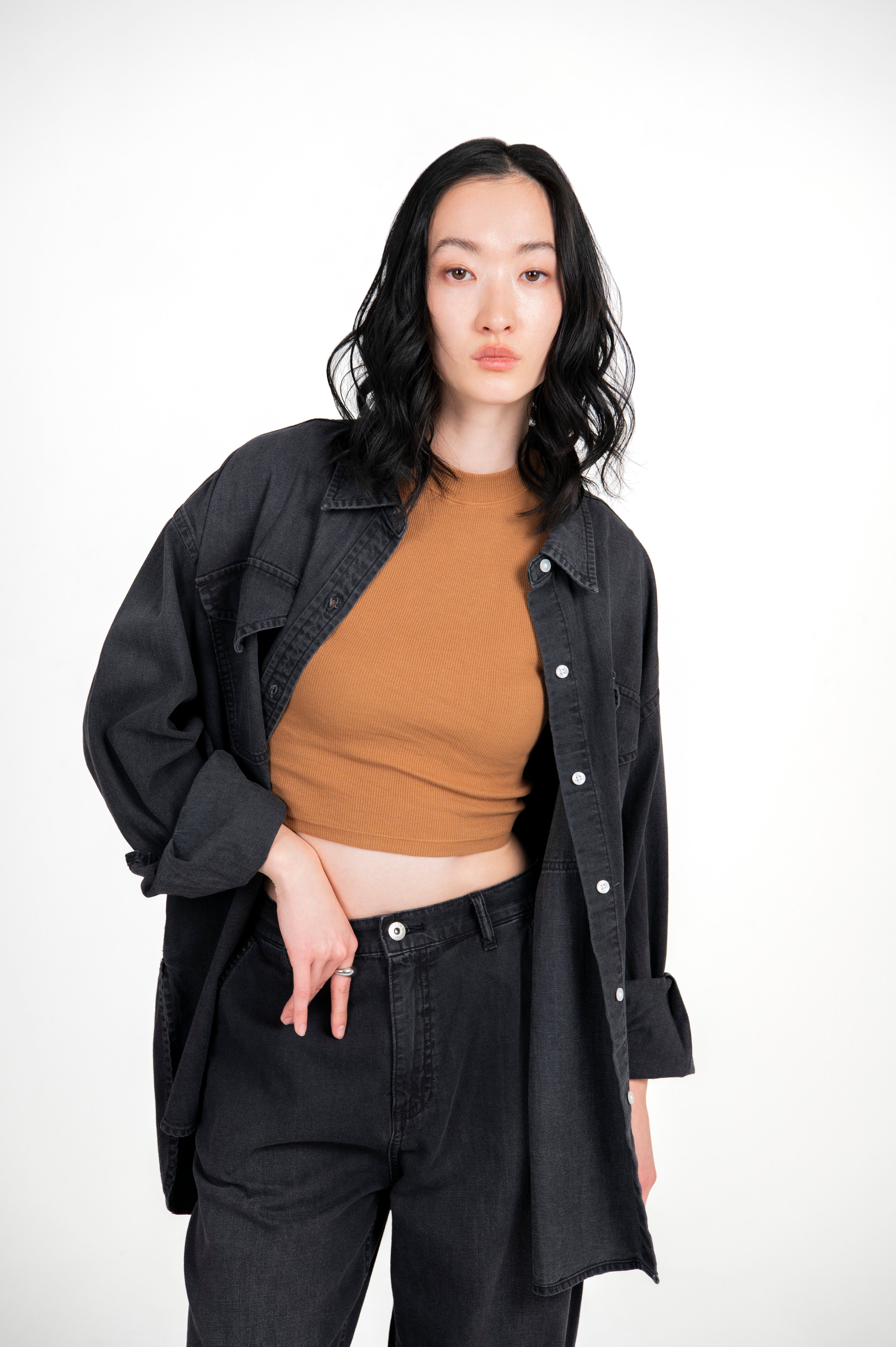 Light Weight Denim Shirt Black
