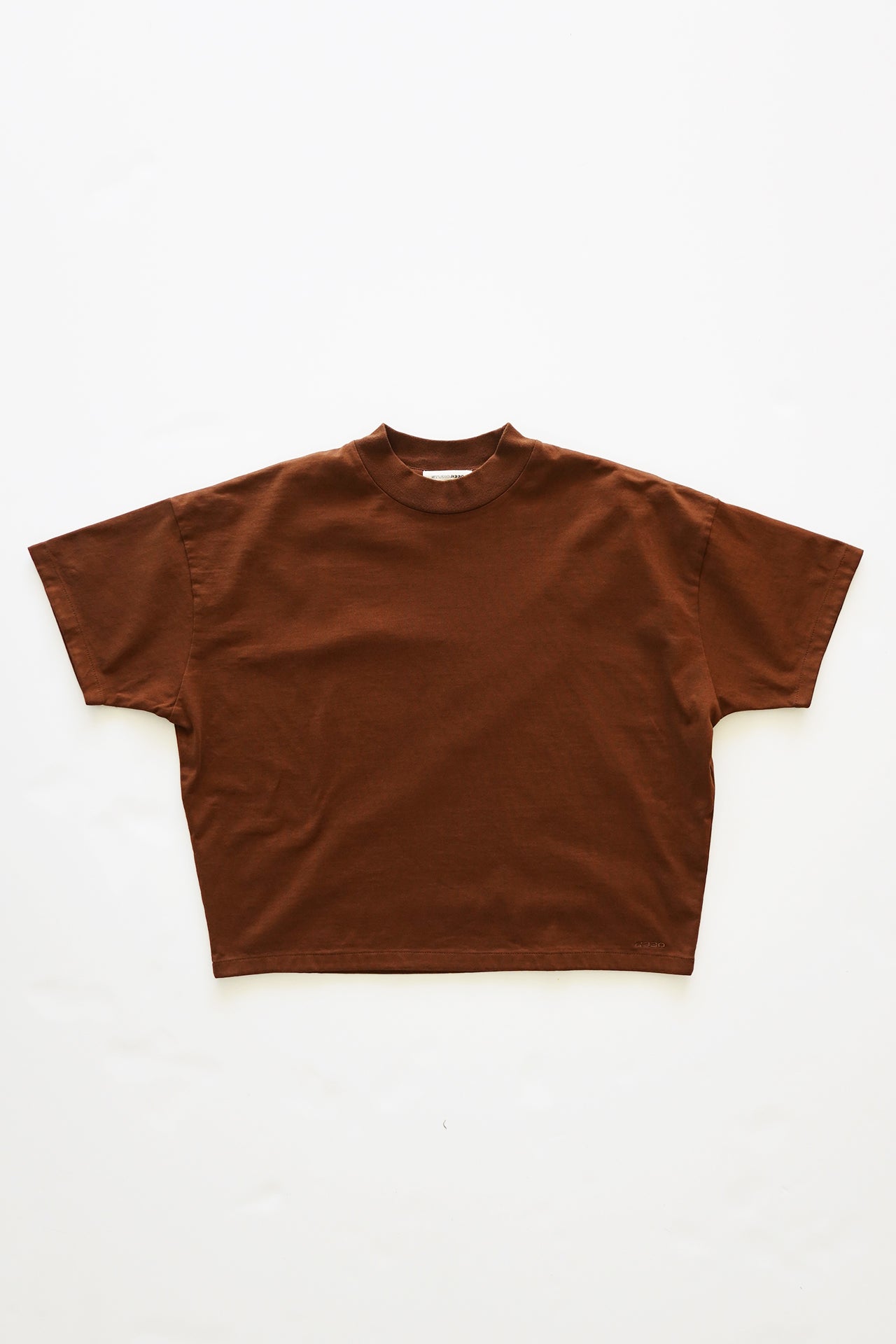 Women’s Mock Neck Boxed Tee Brown