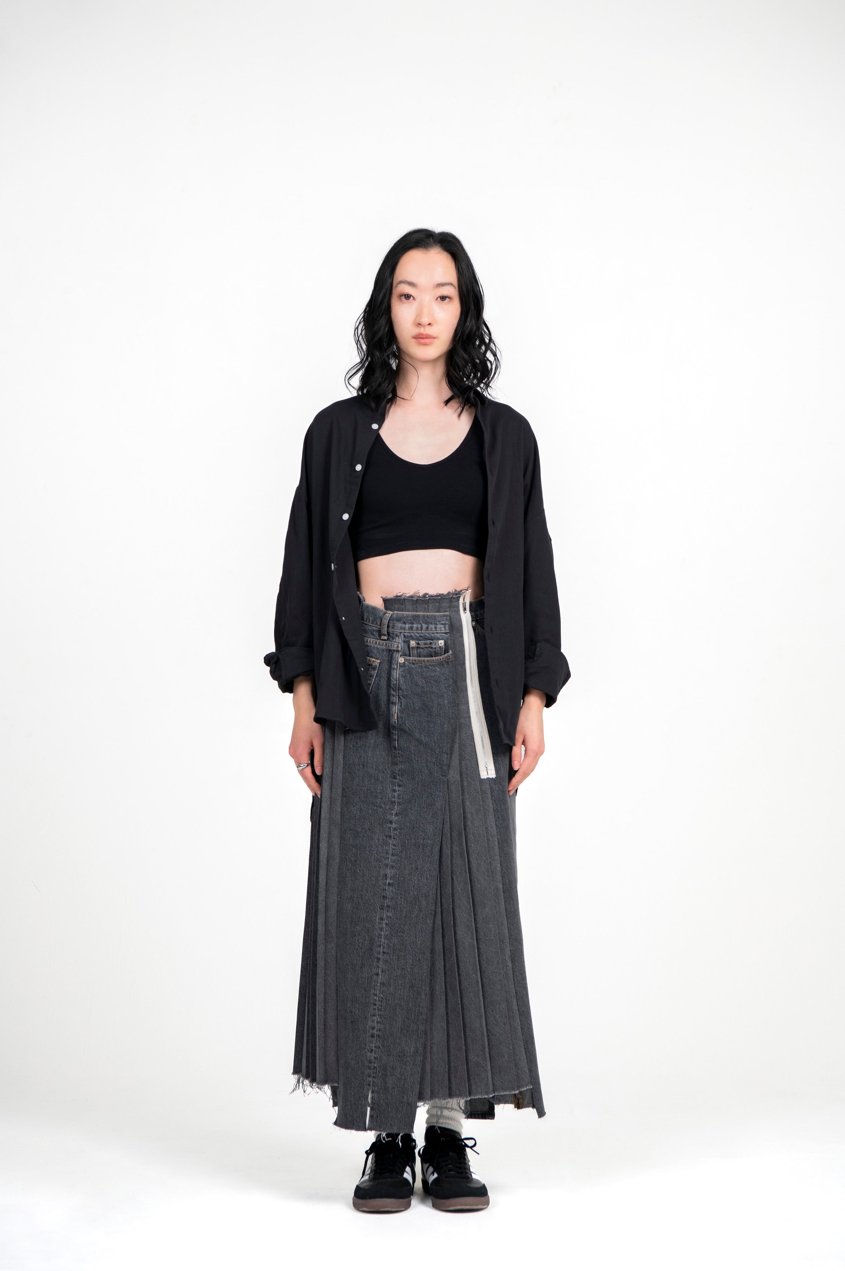 SHEER DOUBLE GAUZE SHIRT BLACK