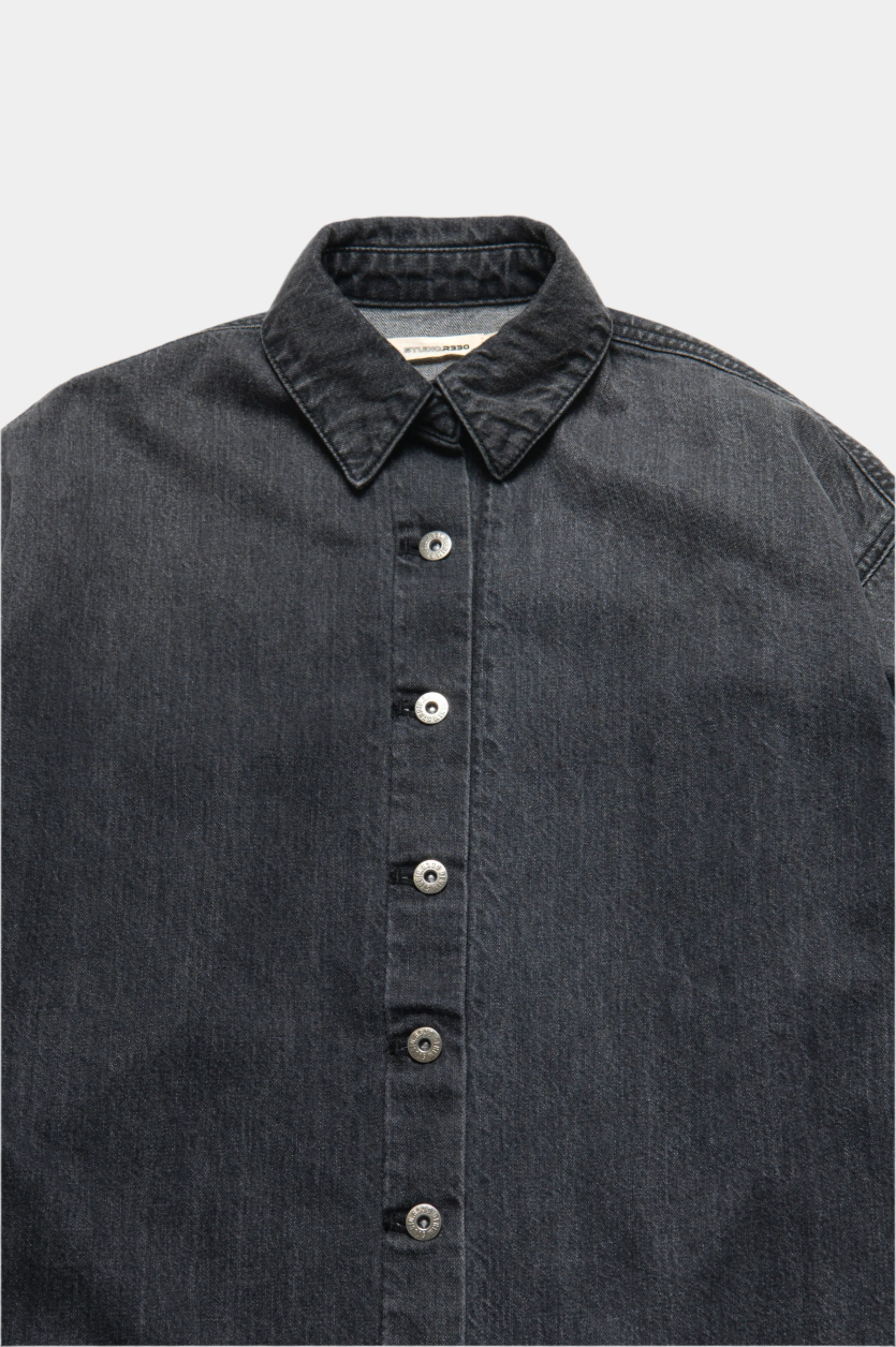 OVERSIZED DENIM SHIRT JACKET GRAY