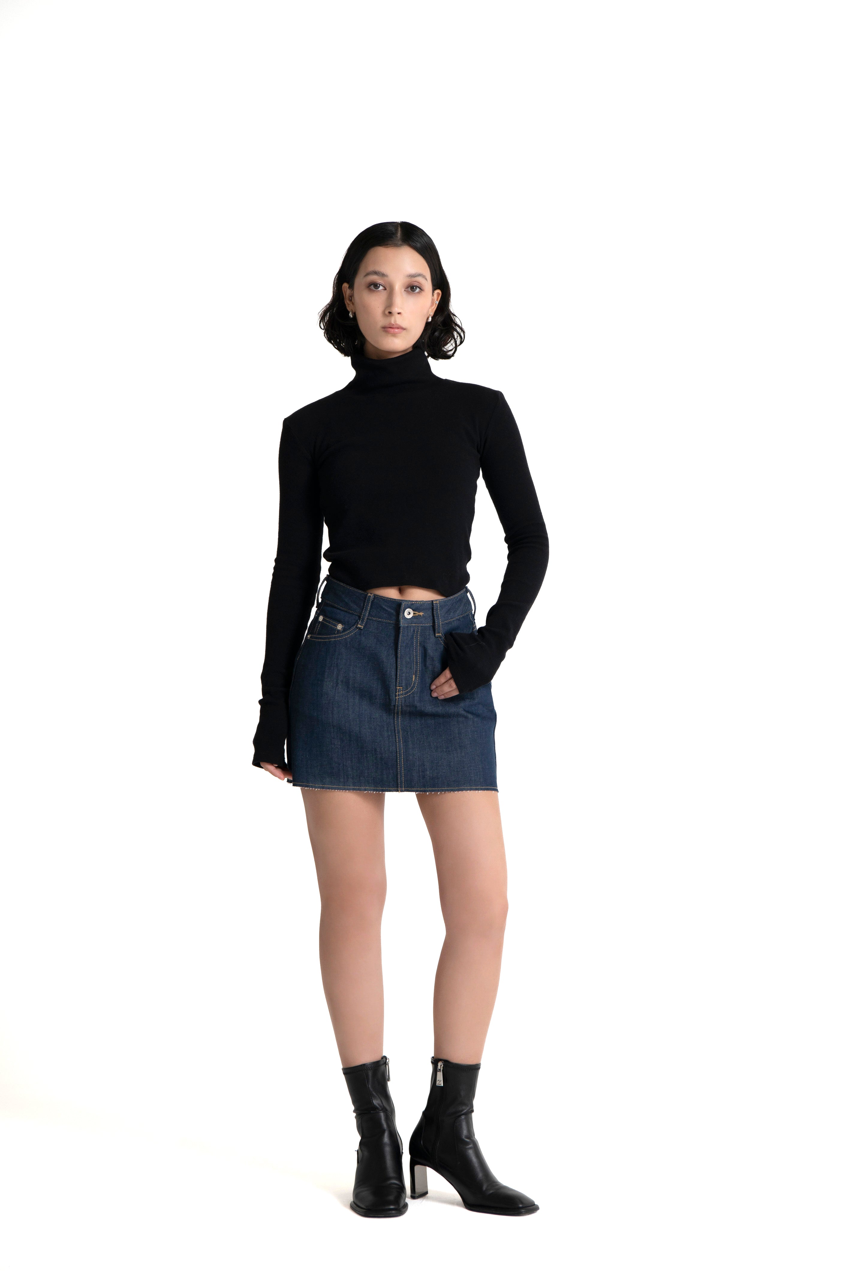 DENIM MINI SKIRT NON WASH INDIGO