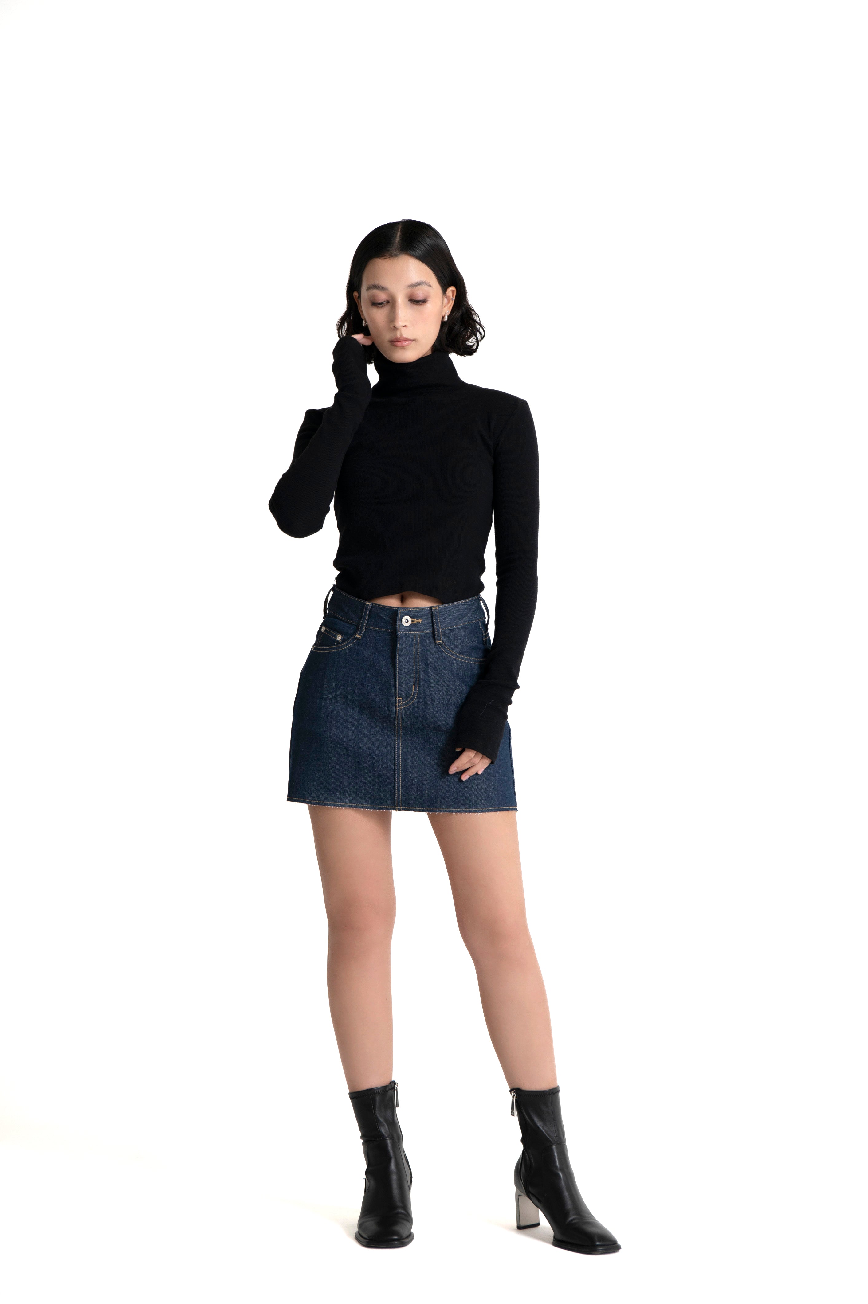 DENIM MINI SKIRT NON WASH INDIGO
