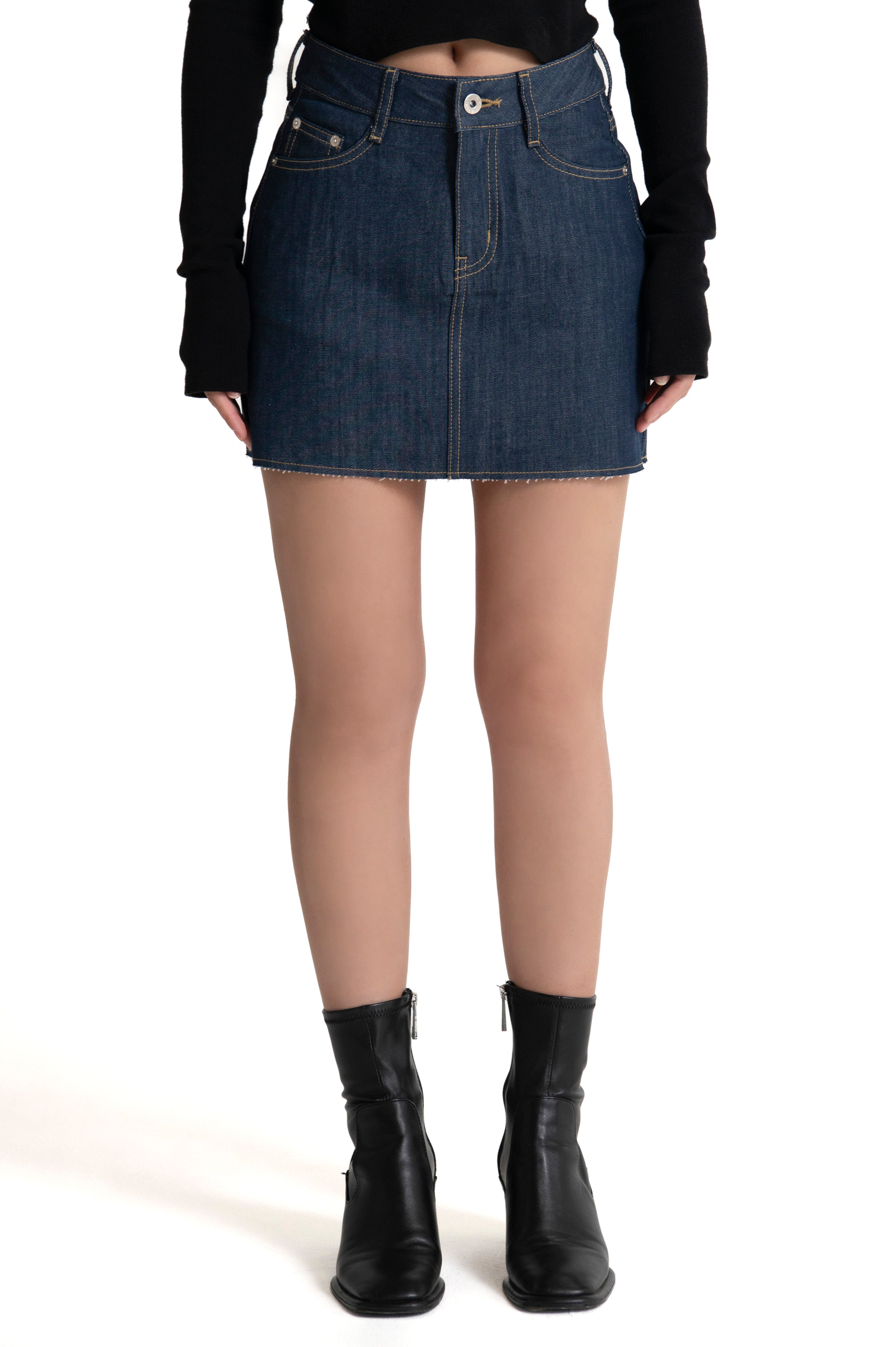 DENIM MINI SKIRT NON WASH INDIGO