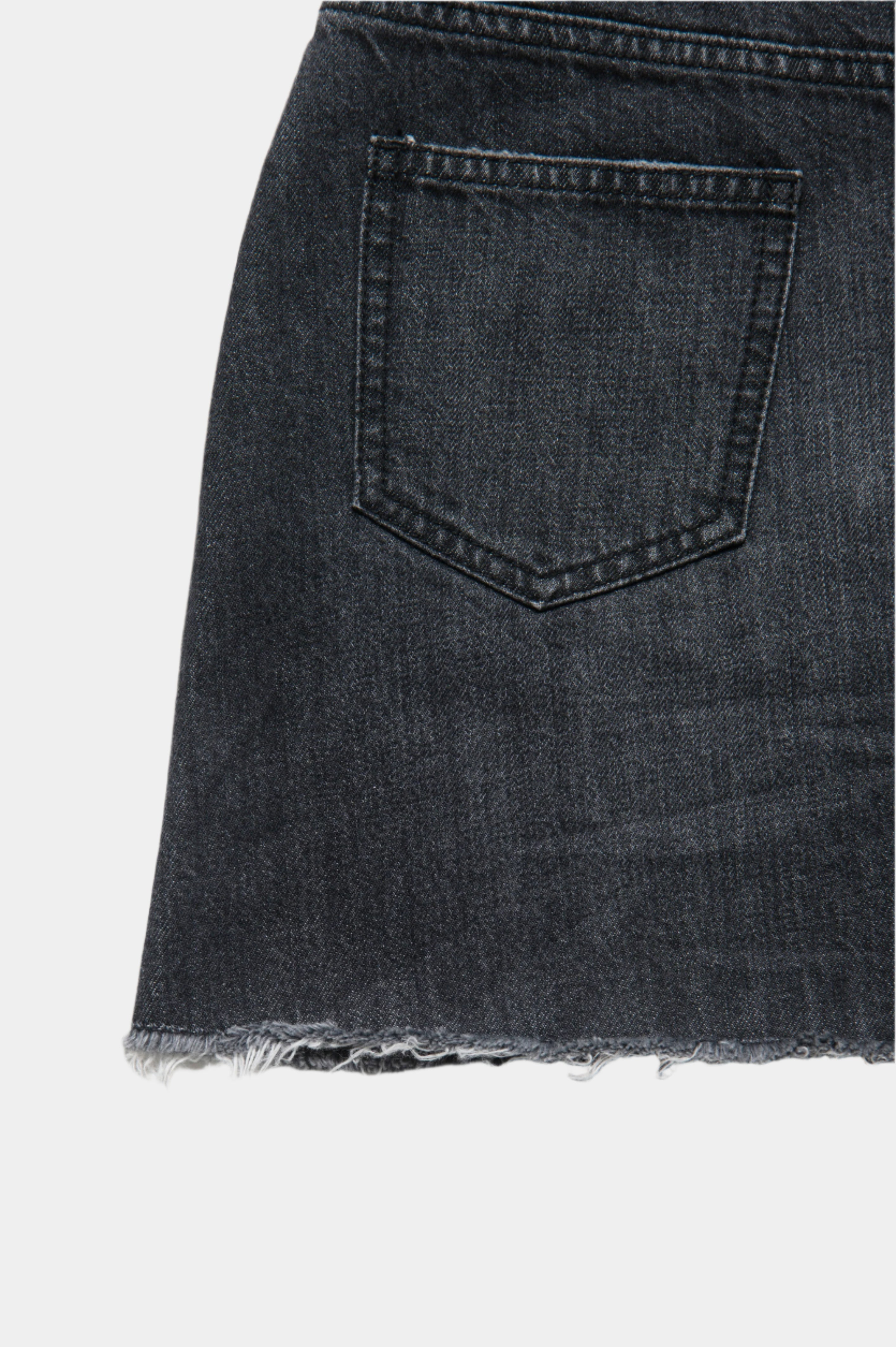 DENIM MINI SKIRT GRAY