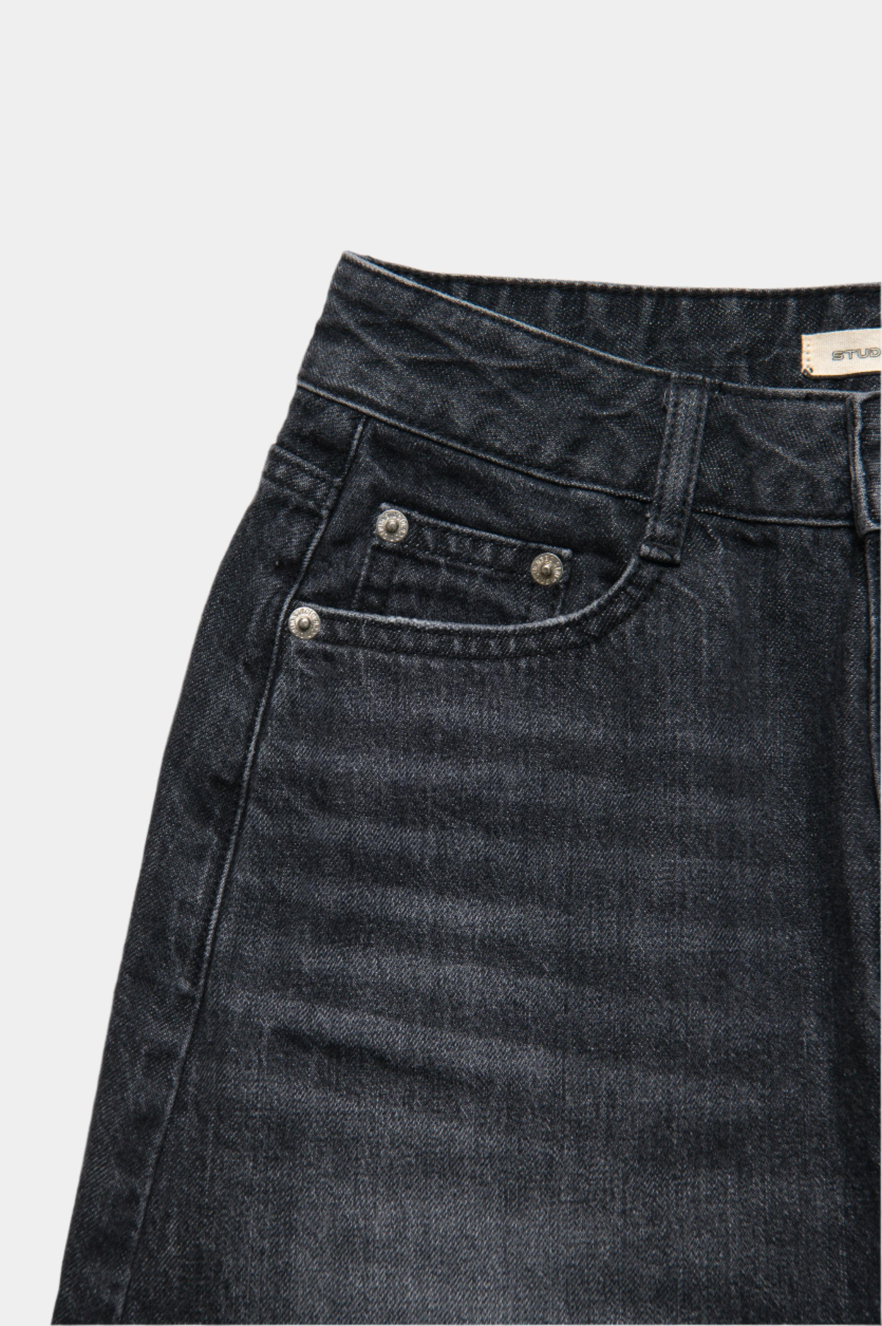 DENIM MINI SKIRT GRAY