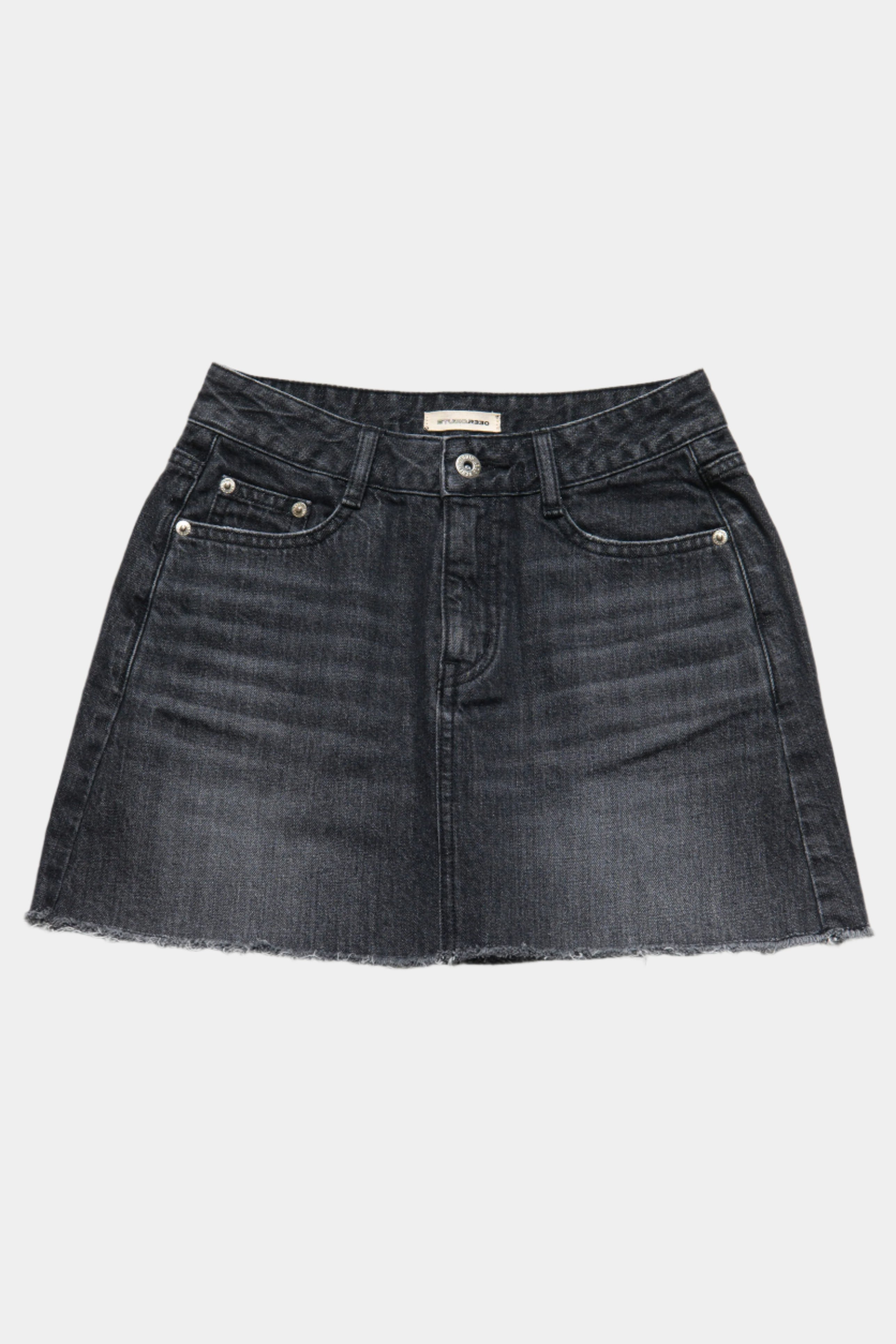 DENIM MINI SKIRT GRAY