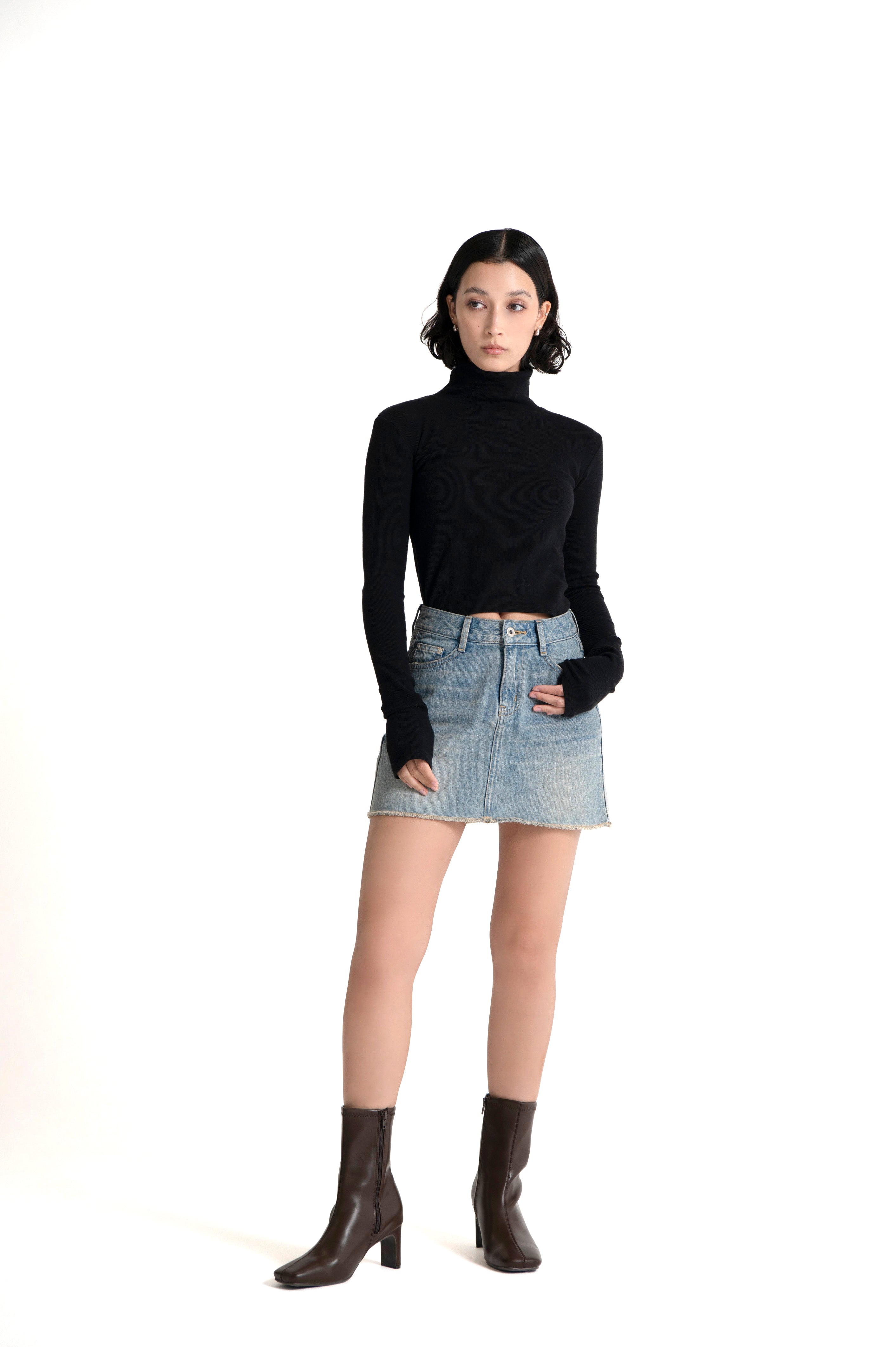 DENIM MINI SKIRT M.INDIGO