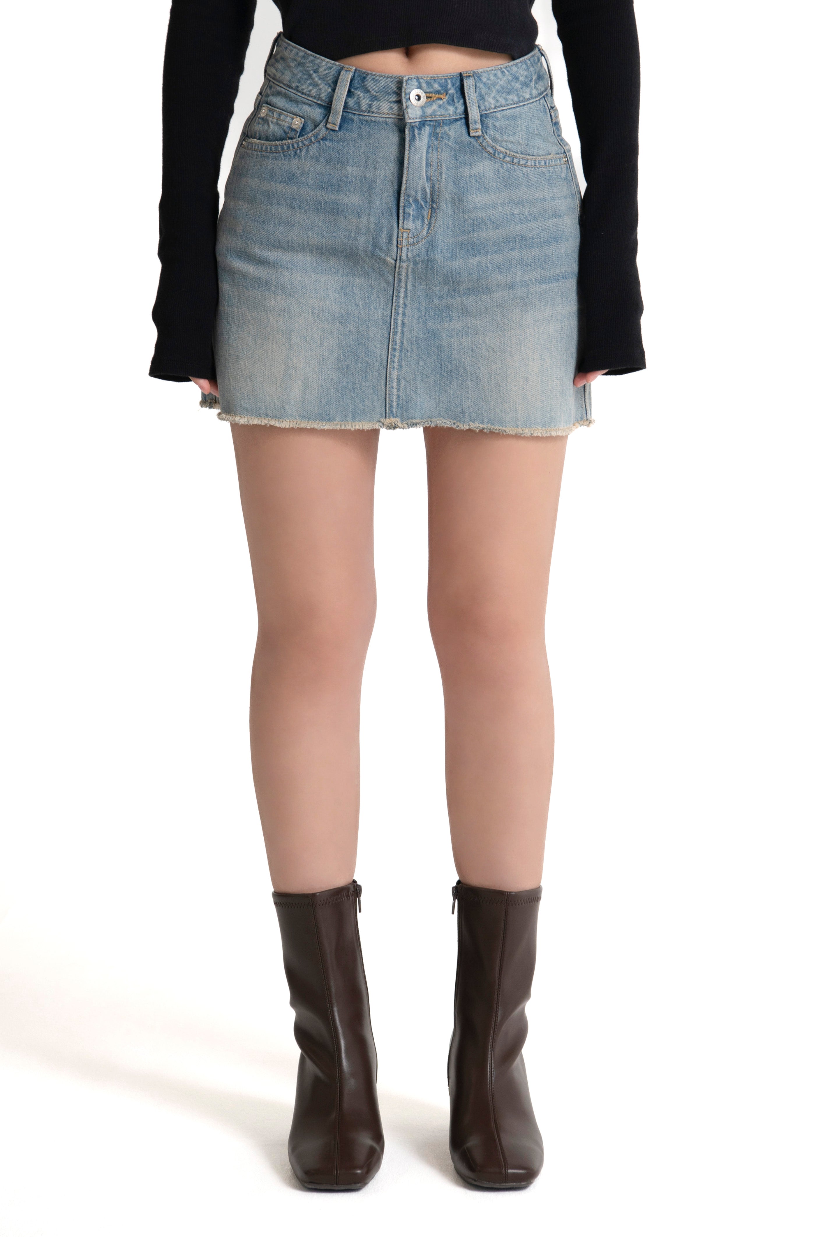 DENIM MINI SKIRT M.INDIGO