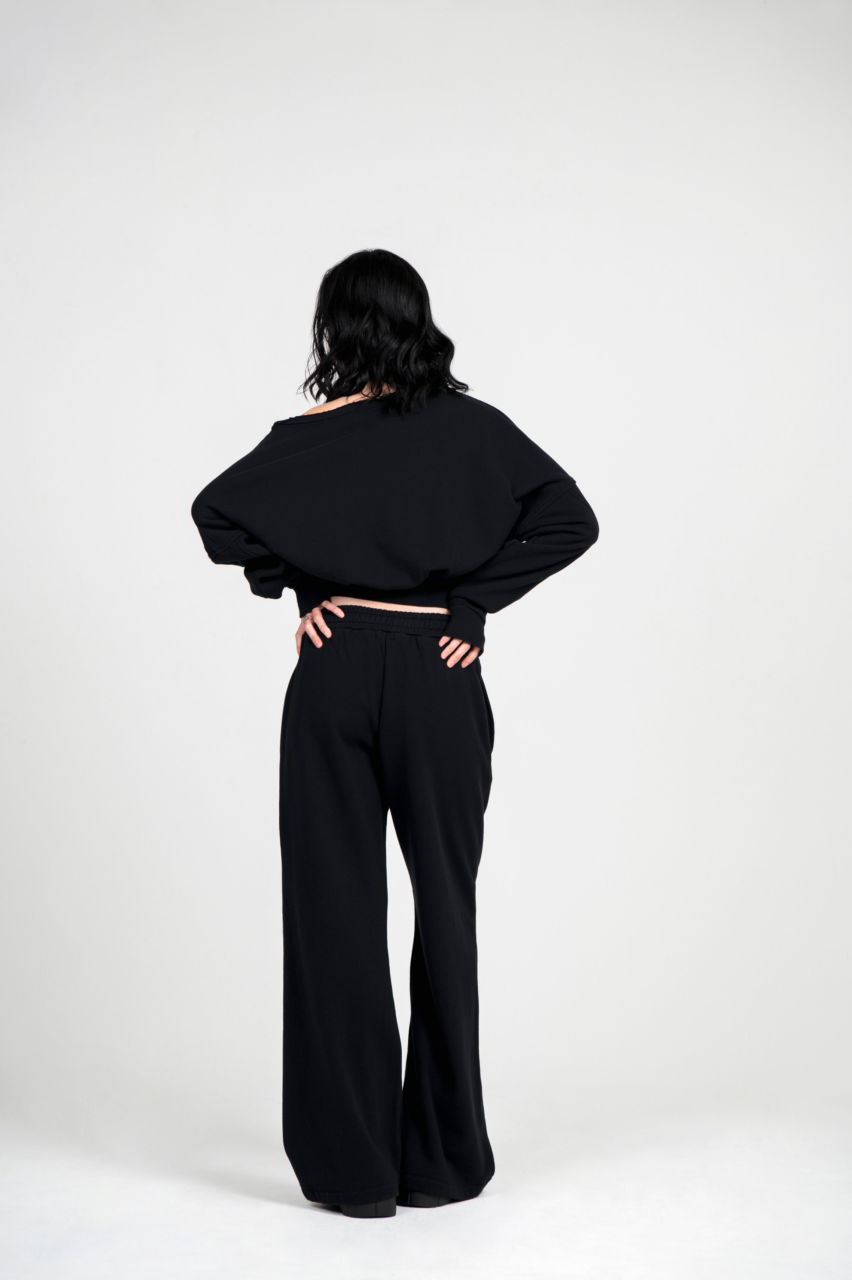 FRENCH TERRY LONG PANTS BLACK