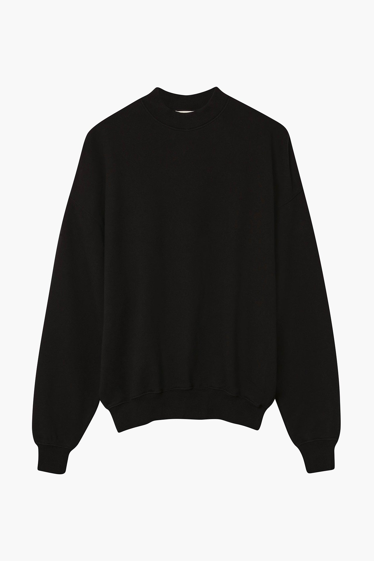 Unisex Mock Neck Crew Sweat Black