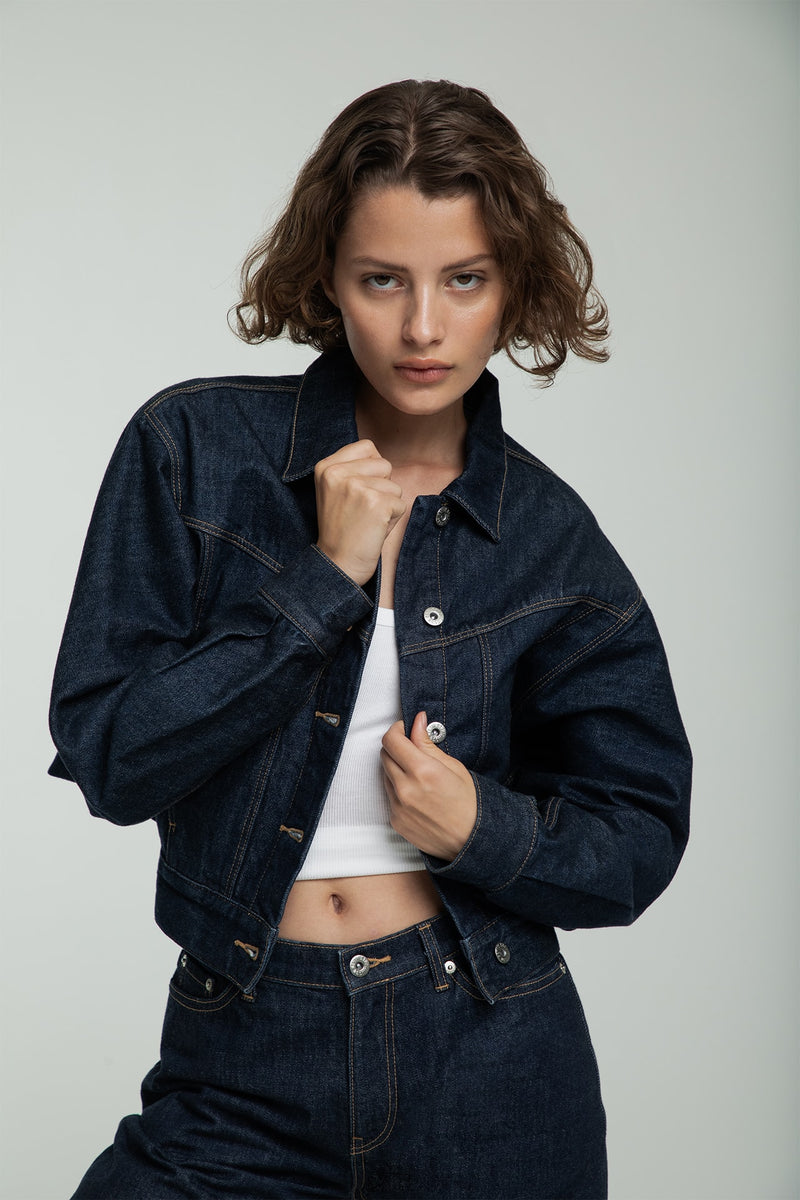 Dolman Sleeve Denim Jacket – STUDIO R330