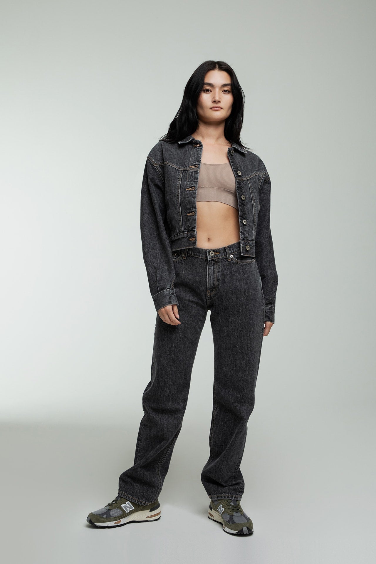 Low Rise Straight Fit Charcoal