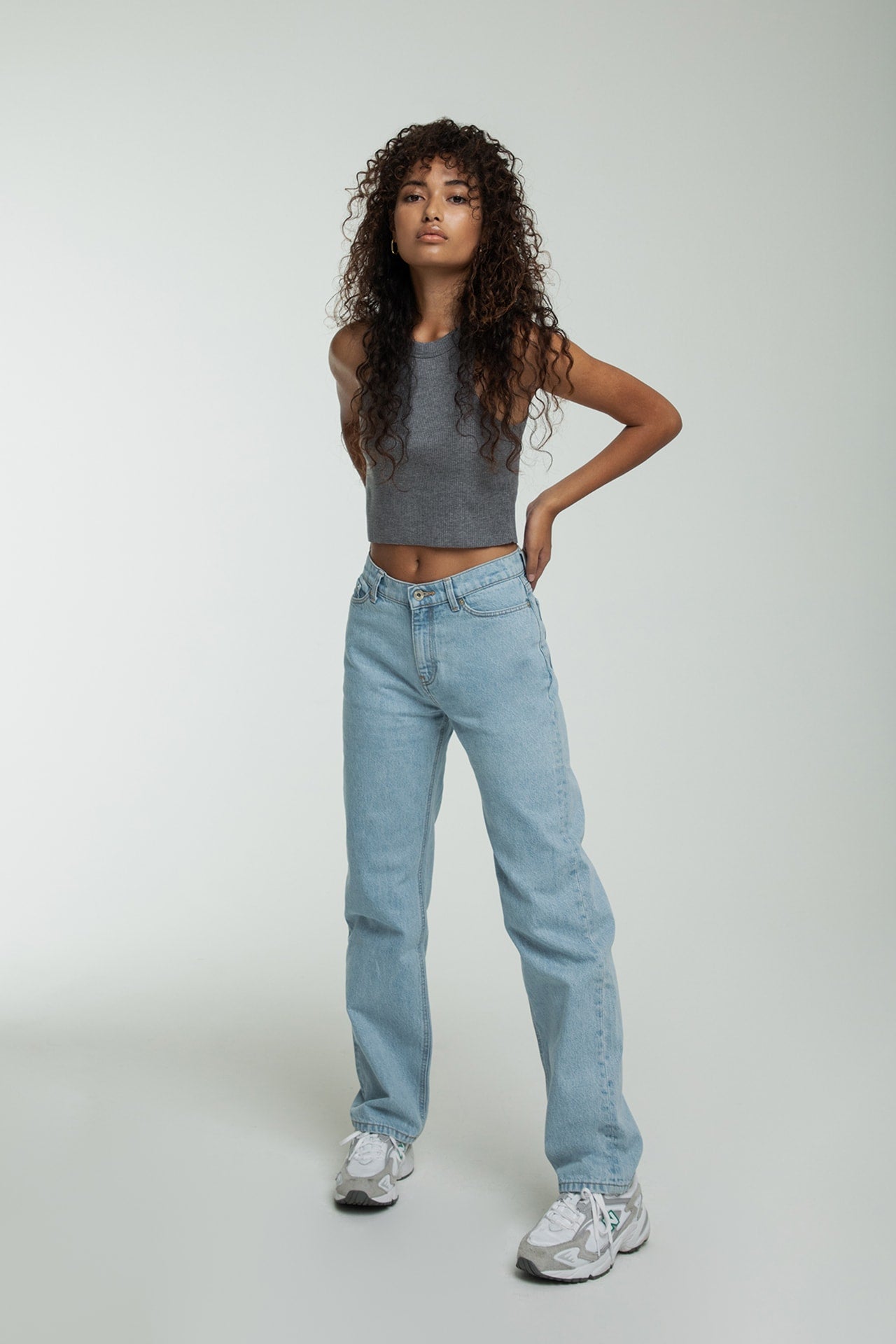 Low Rise Straight Fit Light Blue