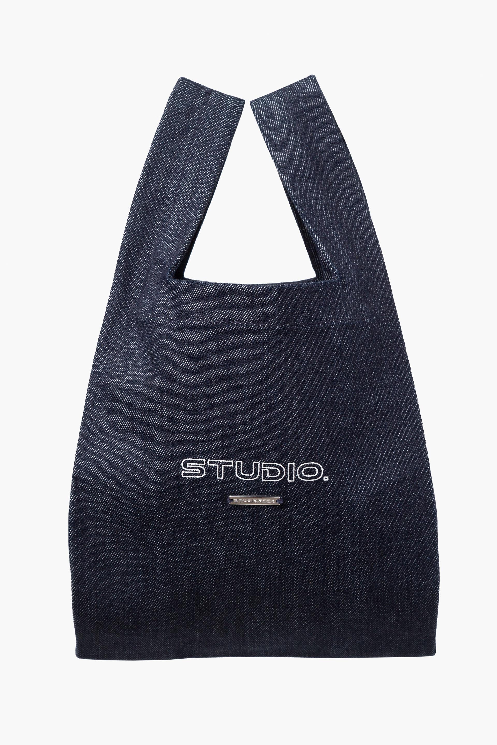 DENIM MARCHE BAG SMALL - Blue