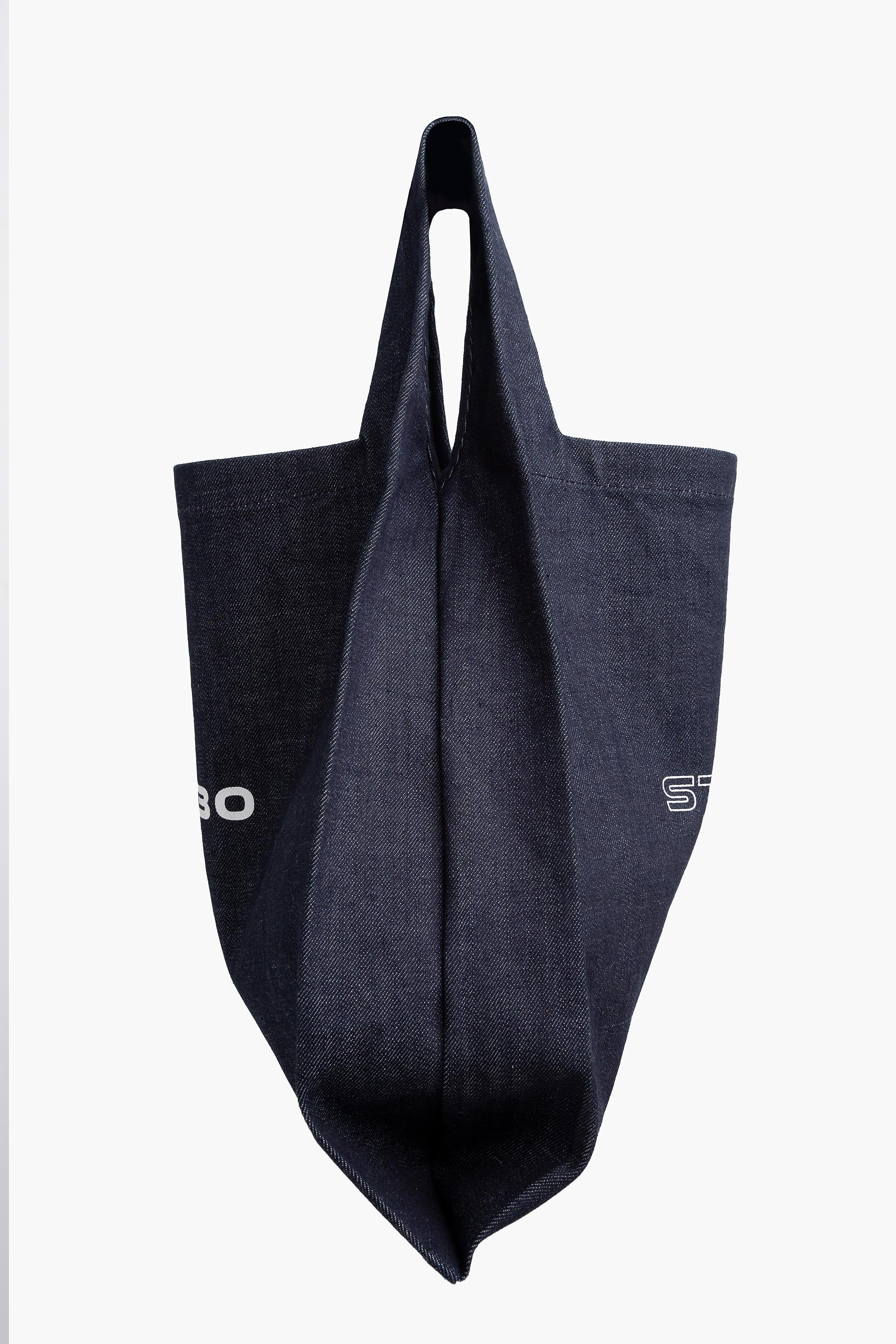 DENIM MARCHE BAG MEDIUM - Blue full half side