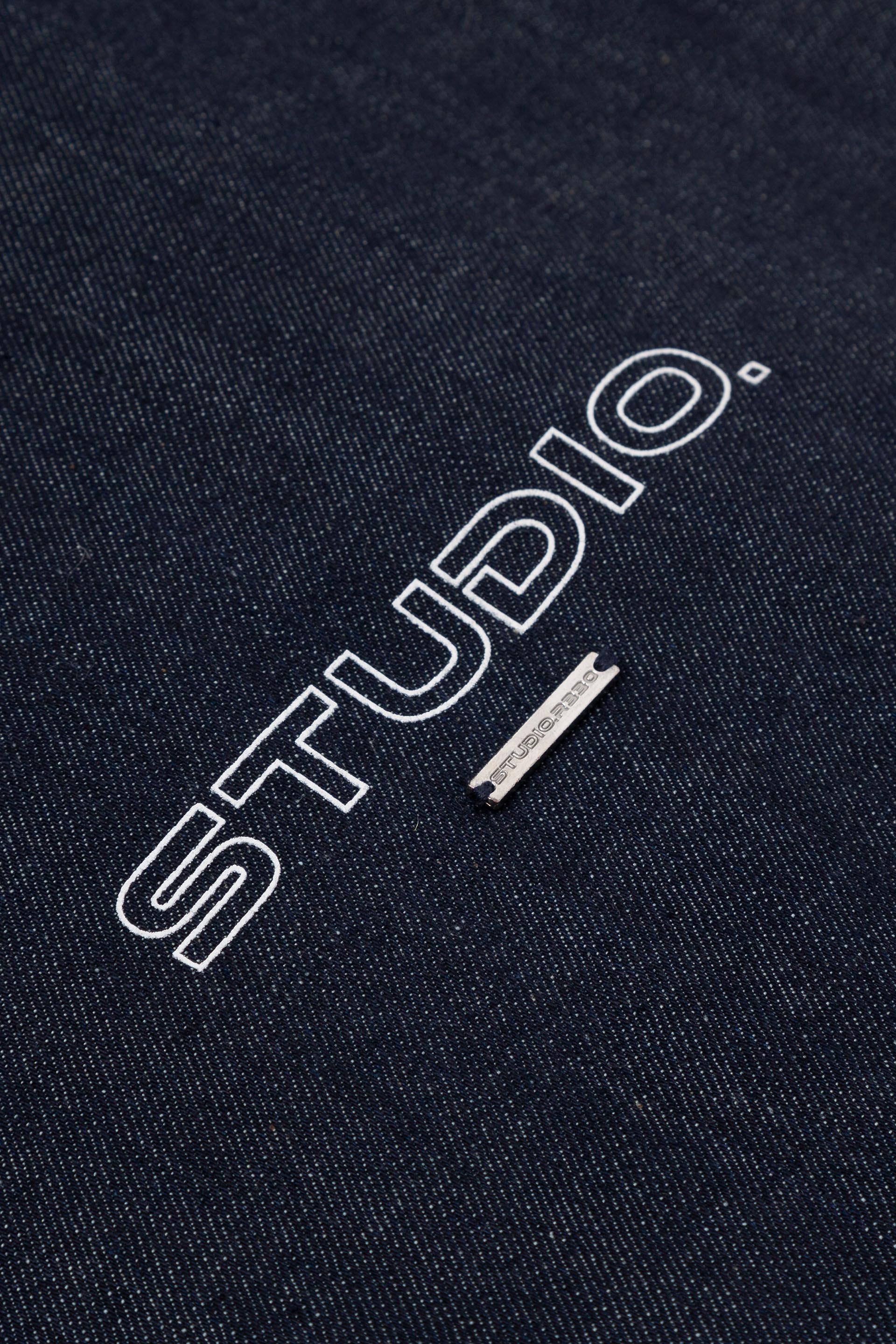 DENIM MARCHE BAG MEDIUM - Blue logo