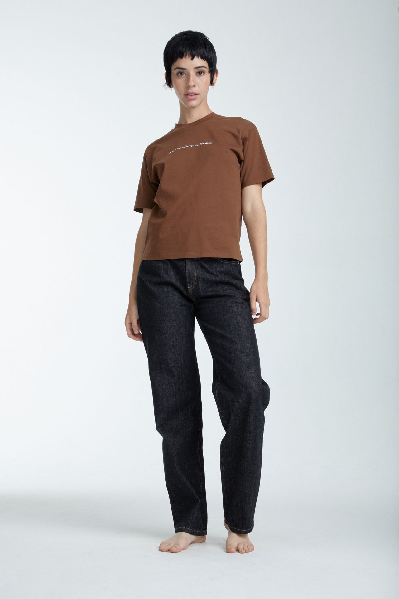 Unisex "Love and Harmony" Graphic Tee Brown