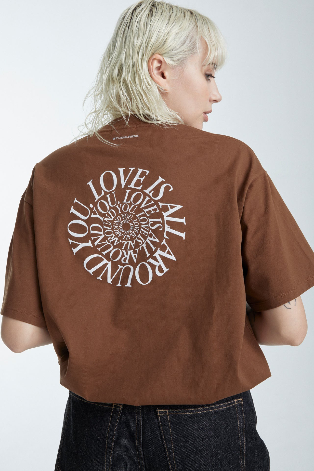 Unisex "Love is all around you" Graphic Tee Brown