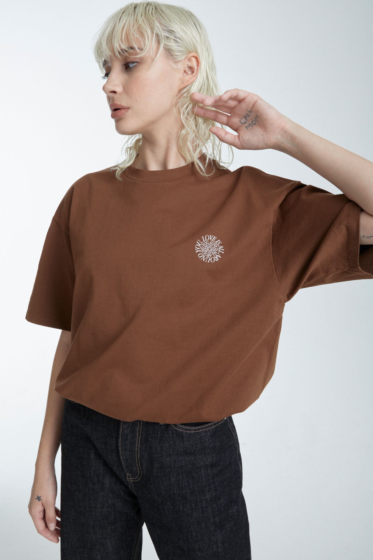 Unisex "Love is all around you" Graphic Tee Brown