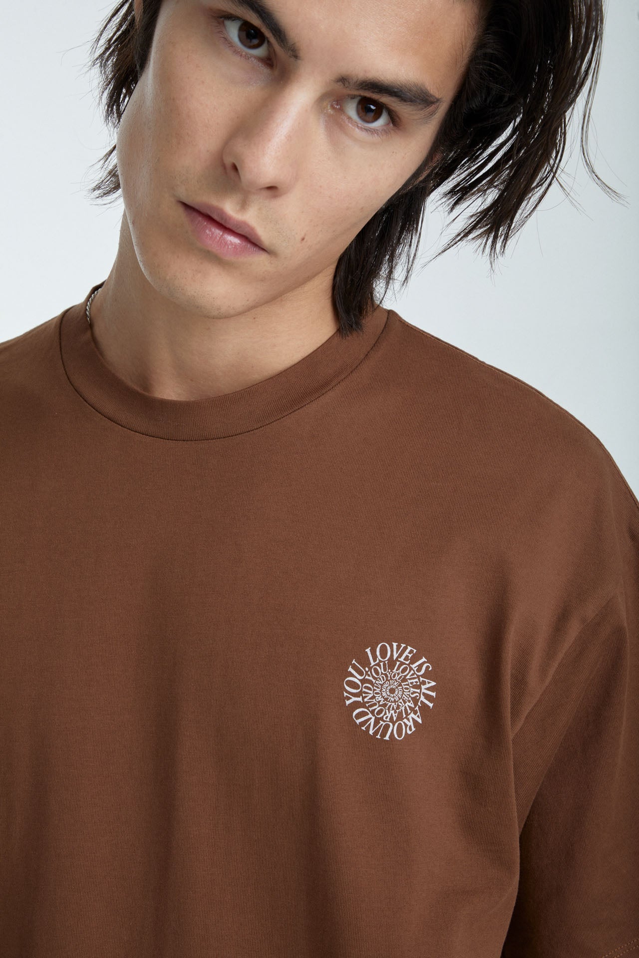 Unisex "Love is all around you" Graphic Tee Brown