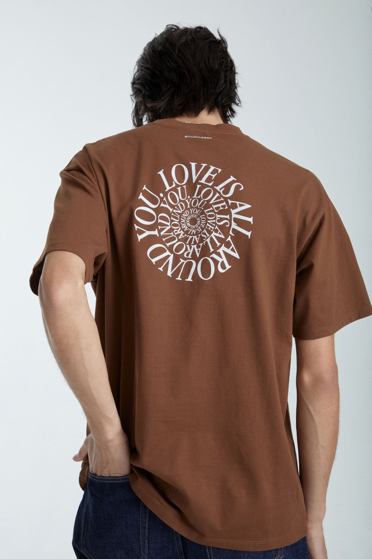 Unisex "Love is all around you" Graphic Tee Brown