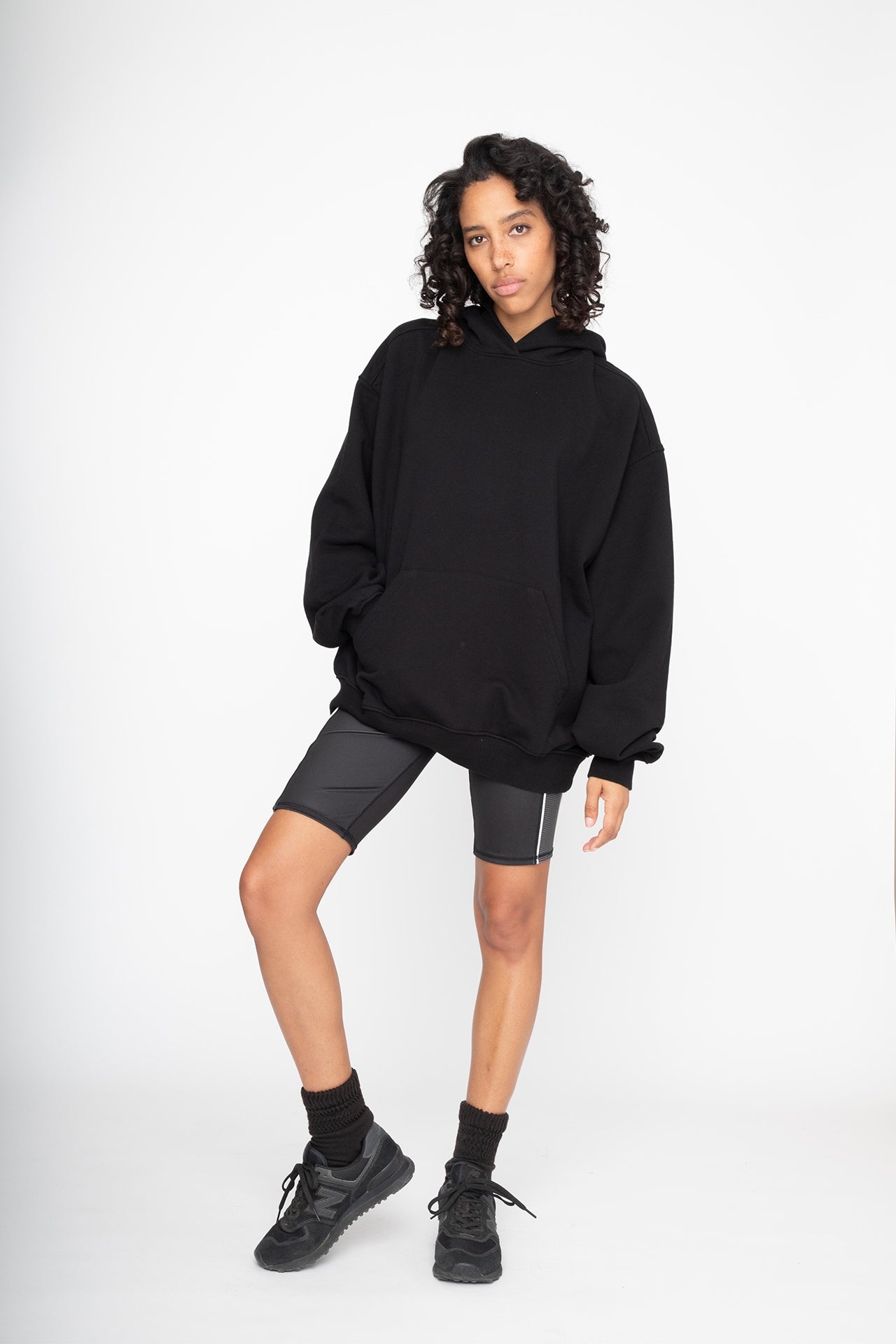 Unisex Oversized Pullover Hoodie Black