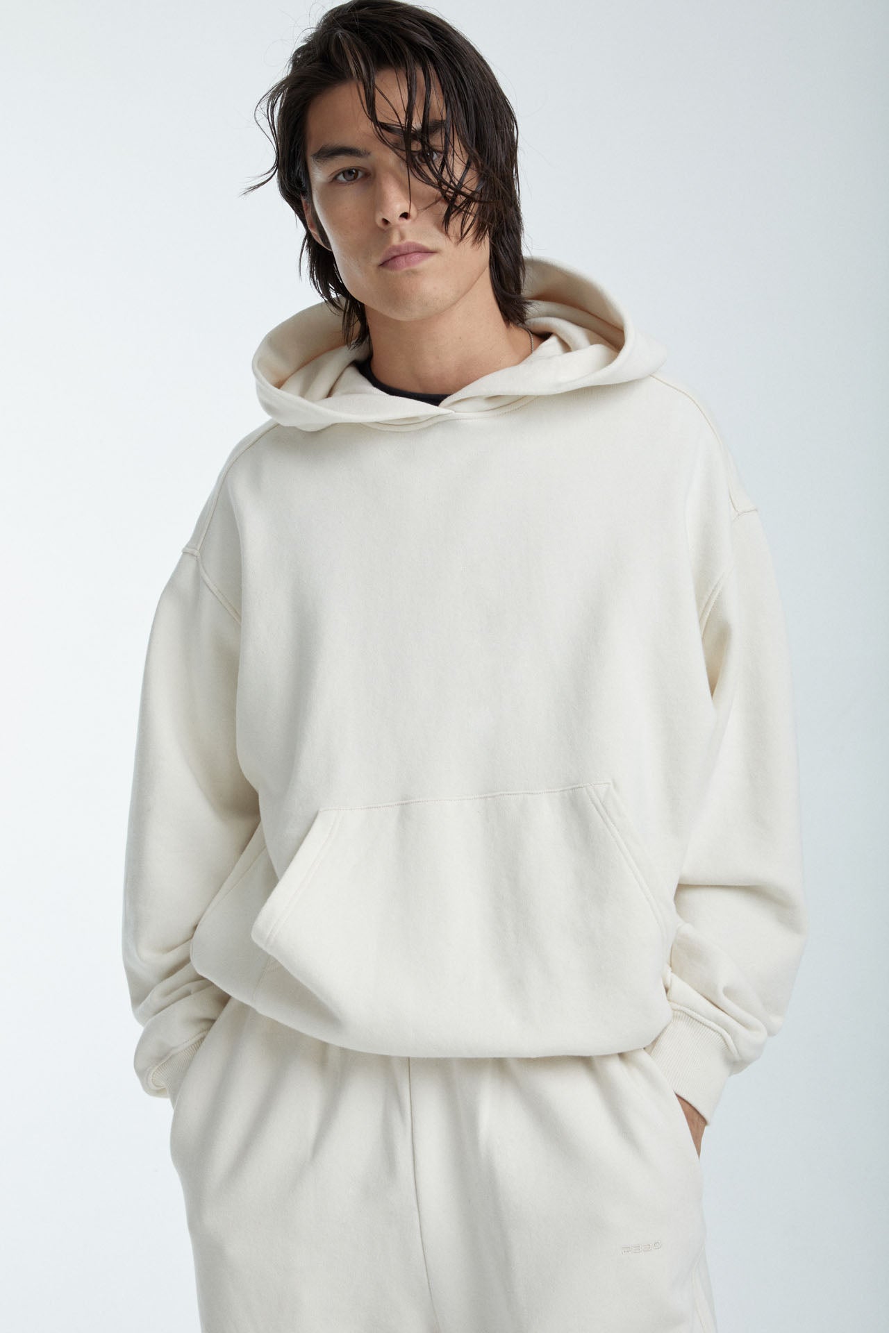 Unisex Oversized Pullover Hoodie Ecru