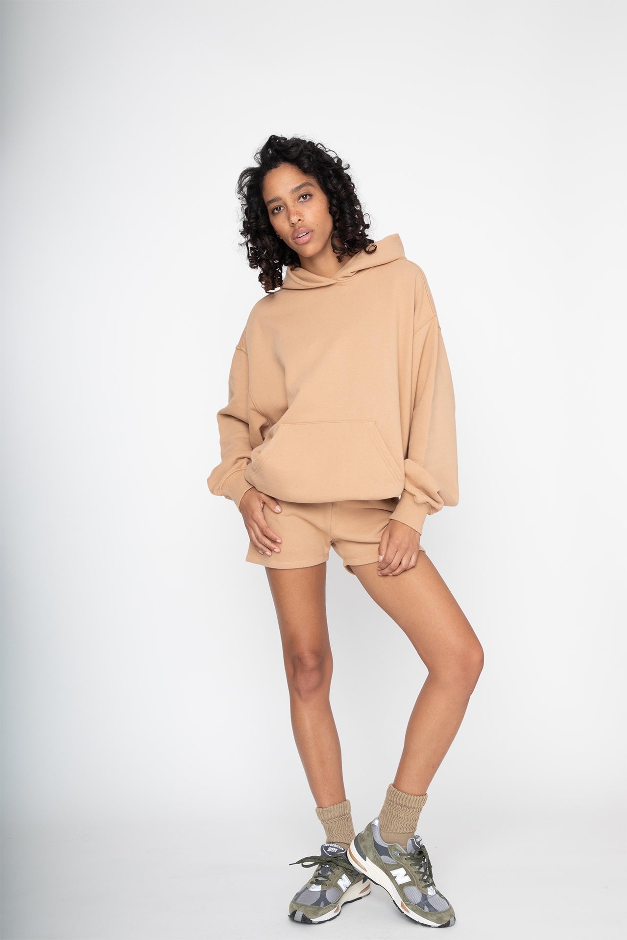 Unisex Oversized Pullover Hoodie Light Brown