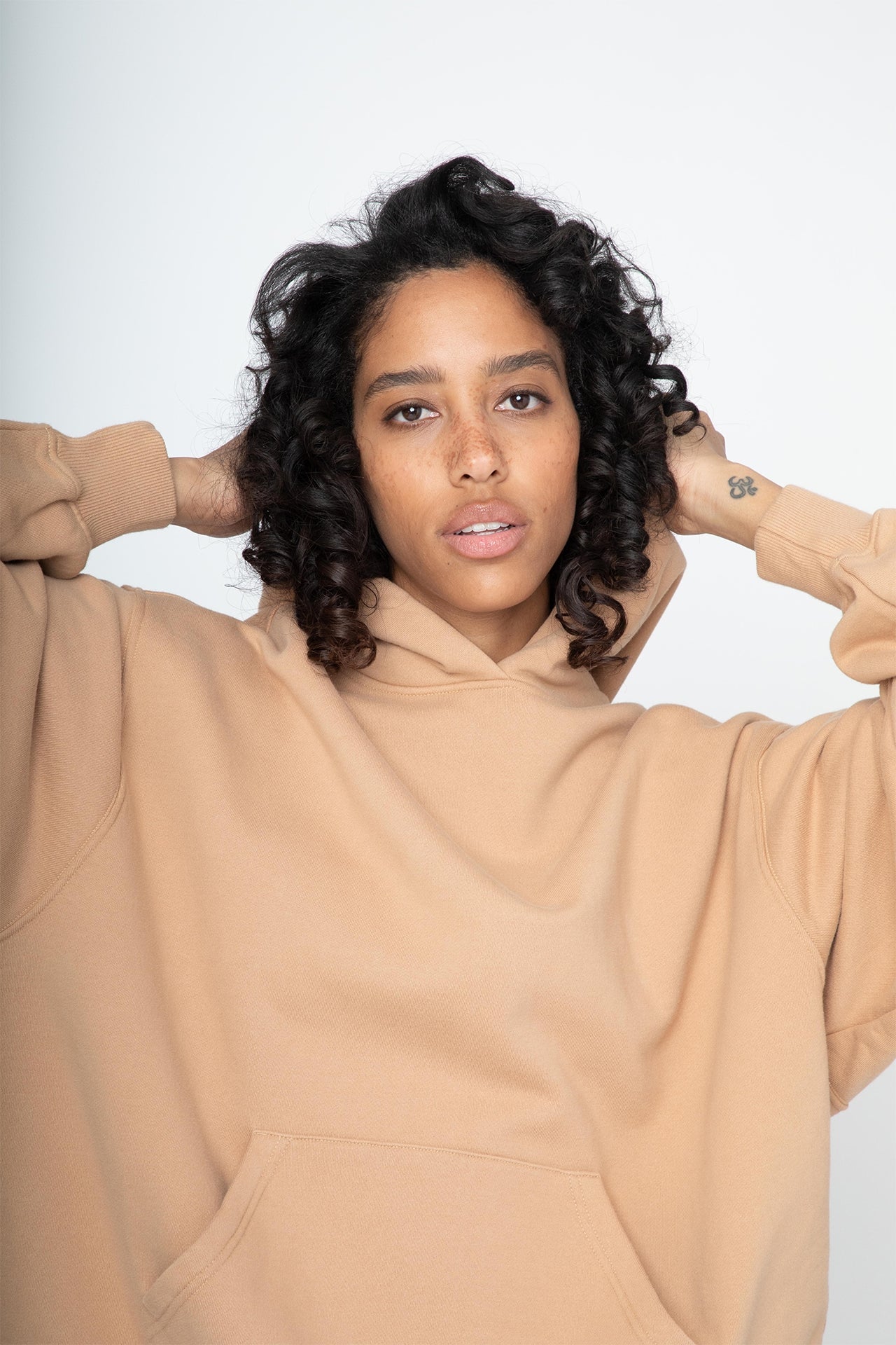 Unisex Oversized Pullover Hoodie Light Brown