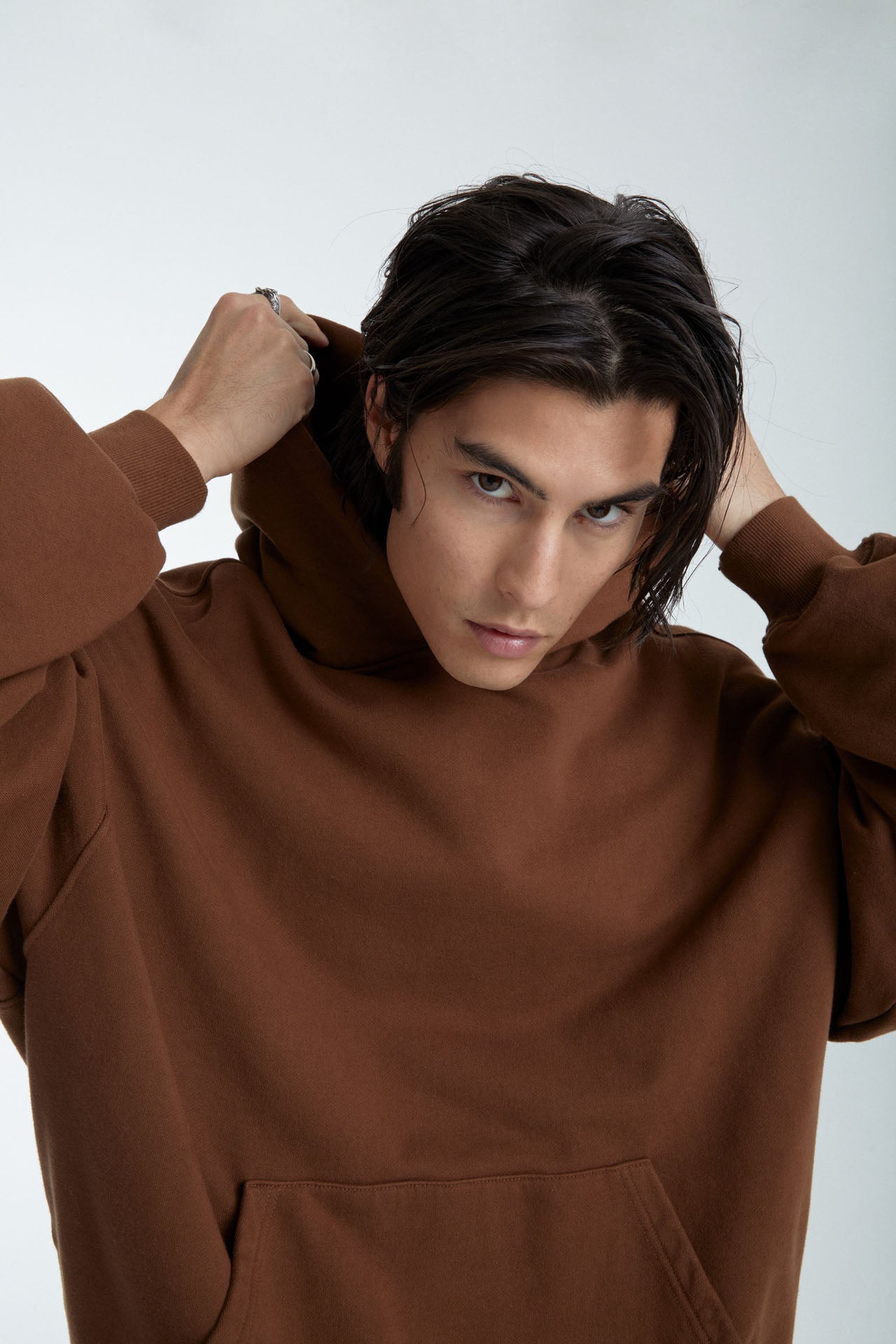 Unisex Oversized Pullover Hoodie Brown