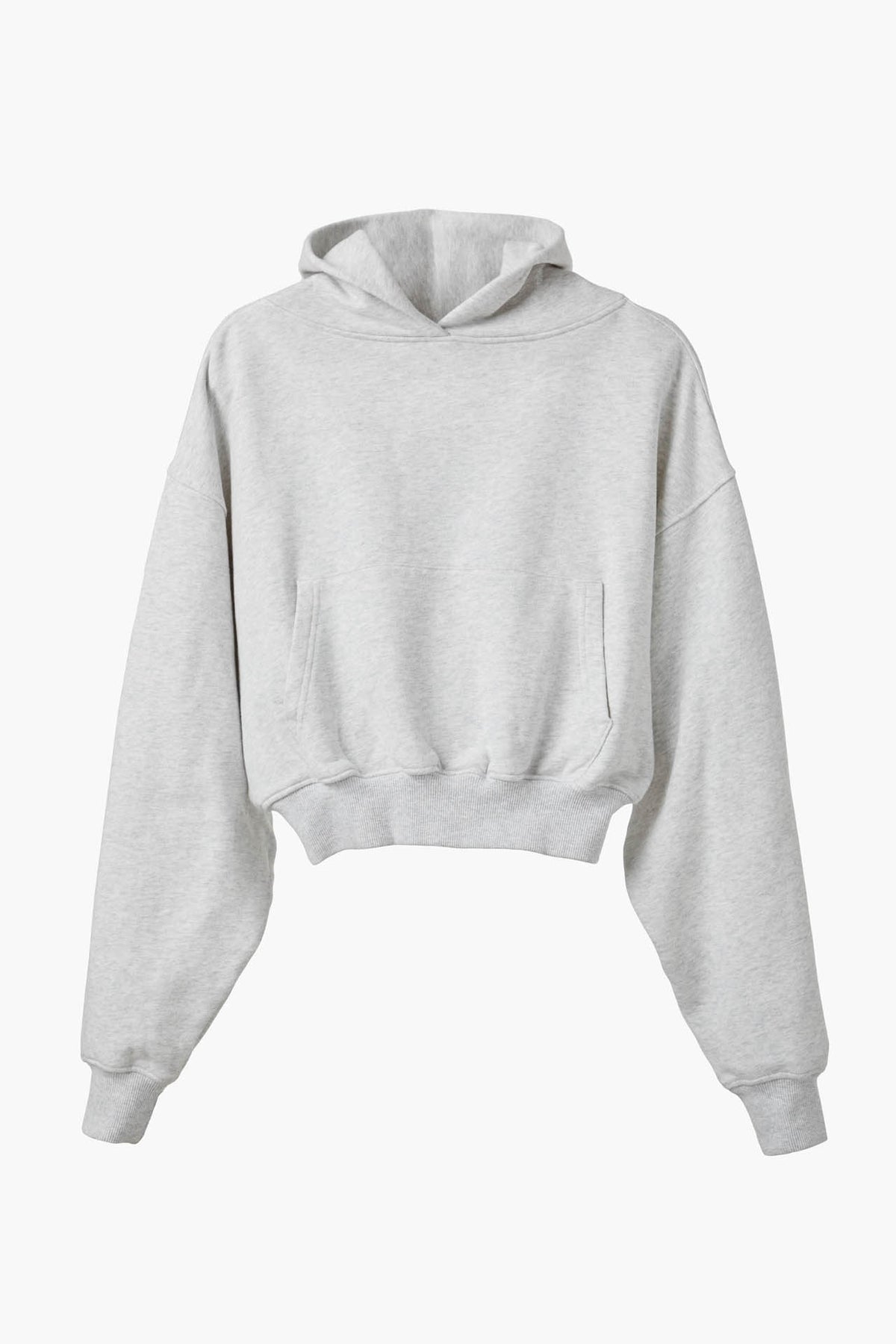 Cropped Pullover Hoodie Ash Grey