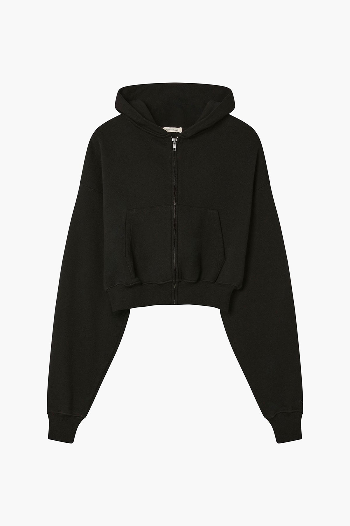 Cropped Zip Hoodie Black