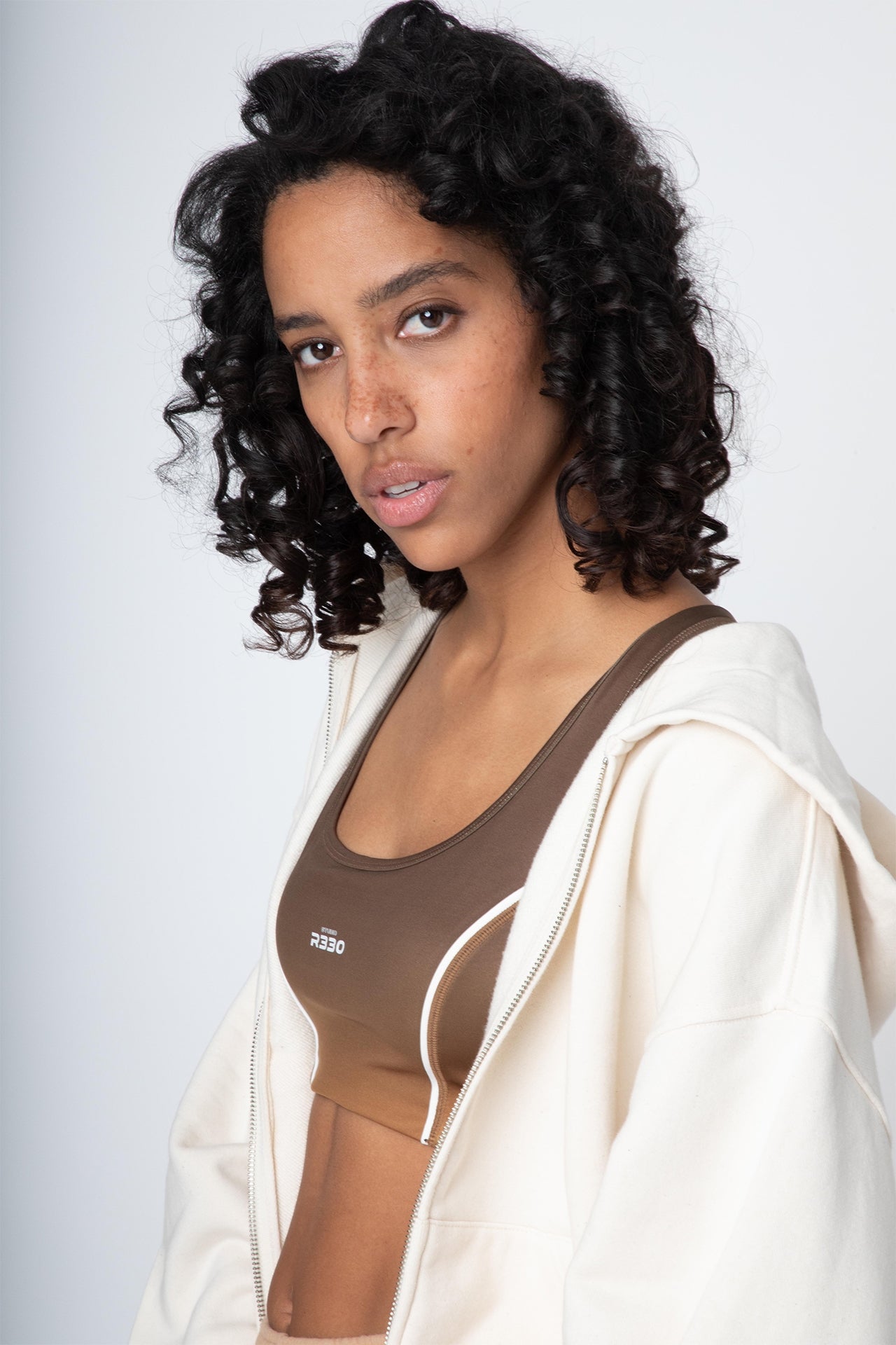 Unisex Oversized Zip Hoodie Ecru