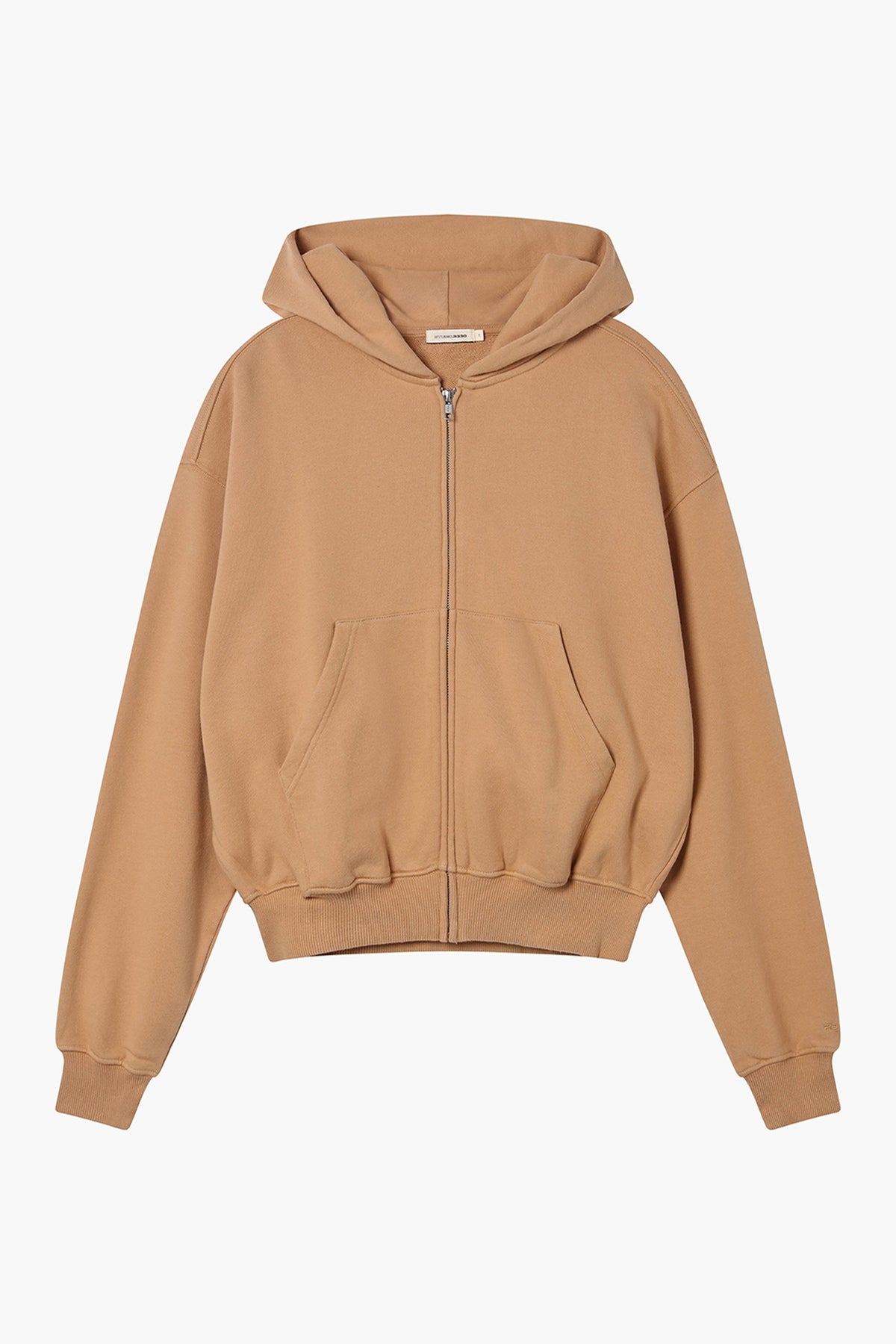 Unisex Oversized Zip Hoodie Light Brown