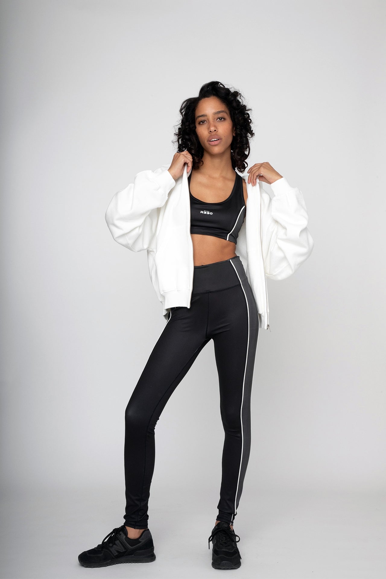 Unisex Oversized Zip Hoodie White