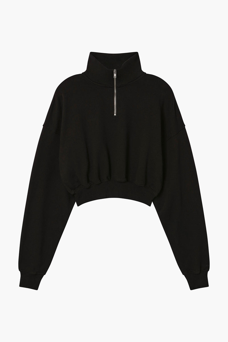 Cropped Half Zip Sweat