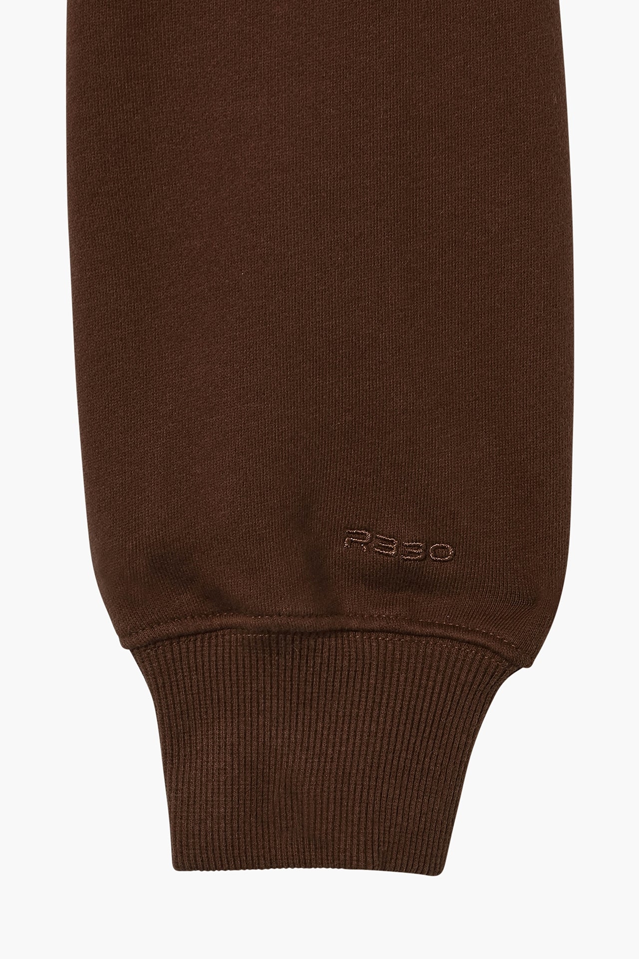 Cropped Half Zip Sweat - Brown Sleeves