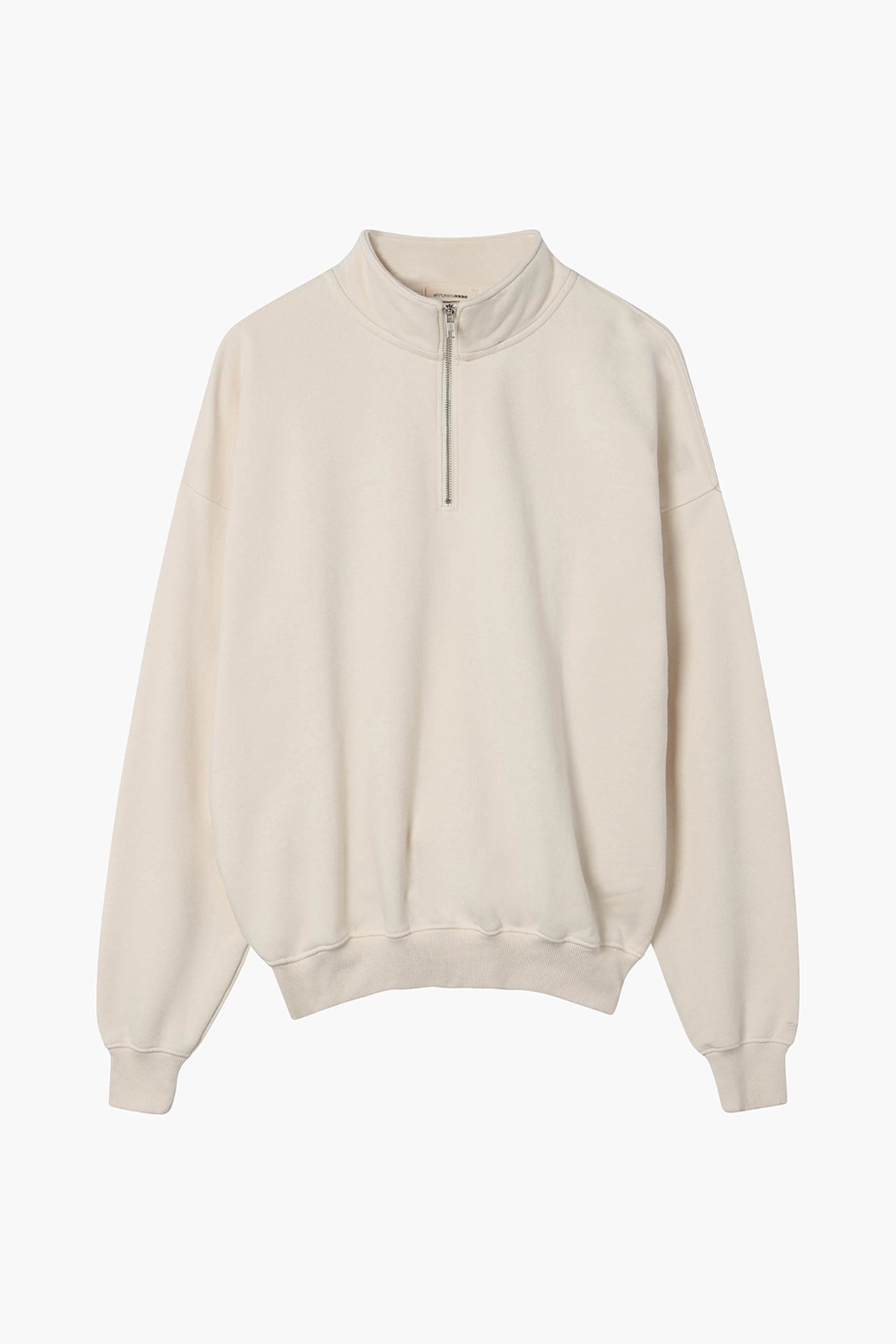 Unisex Oversized Half Zip Sweat Ecru