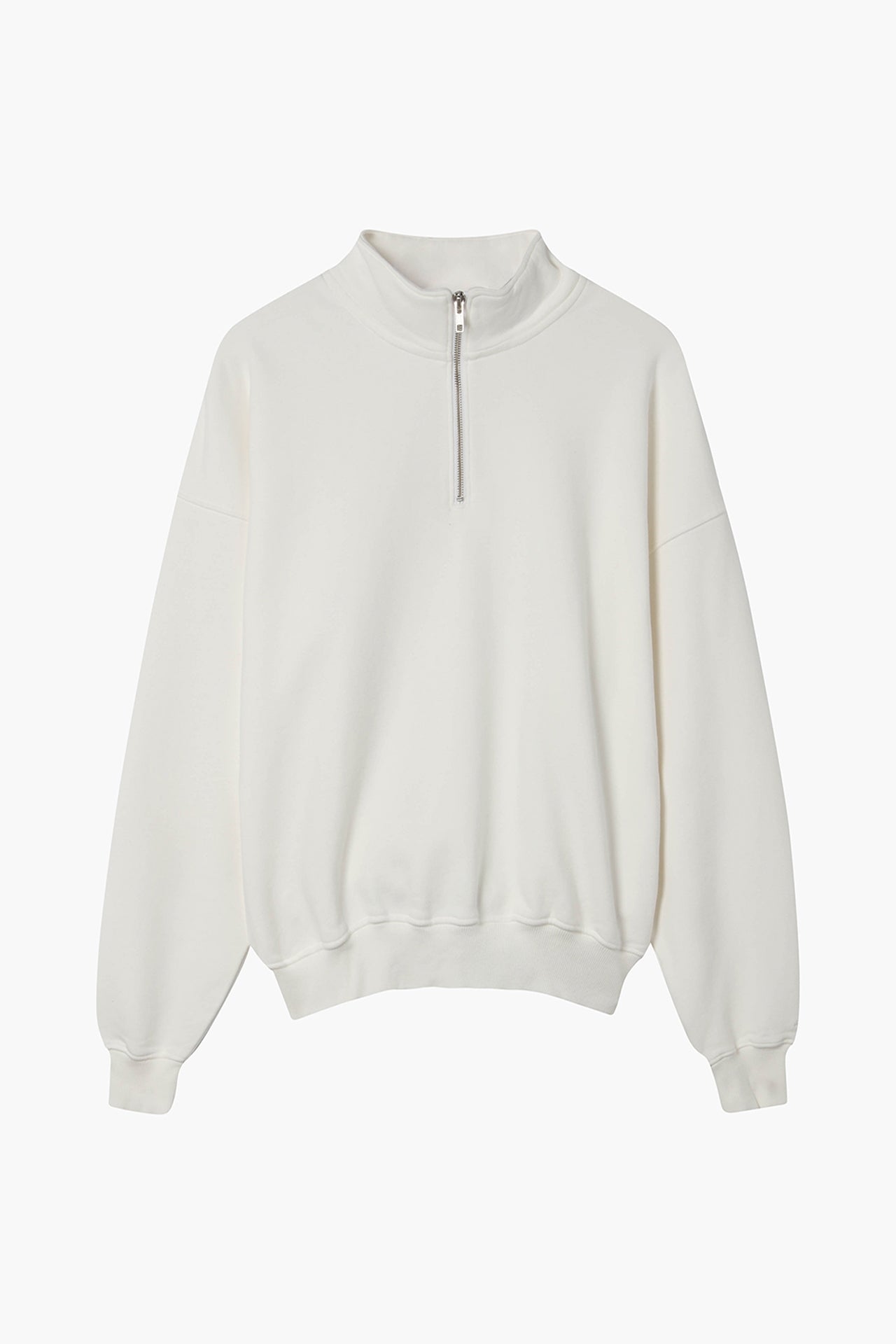 Unisex Oversized Half Zip Sweat White